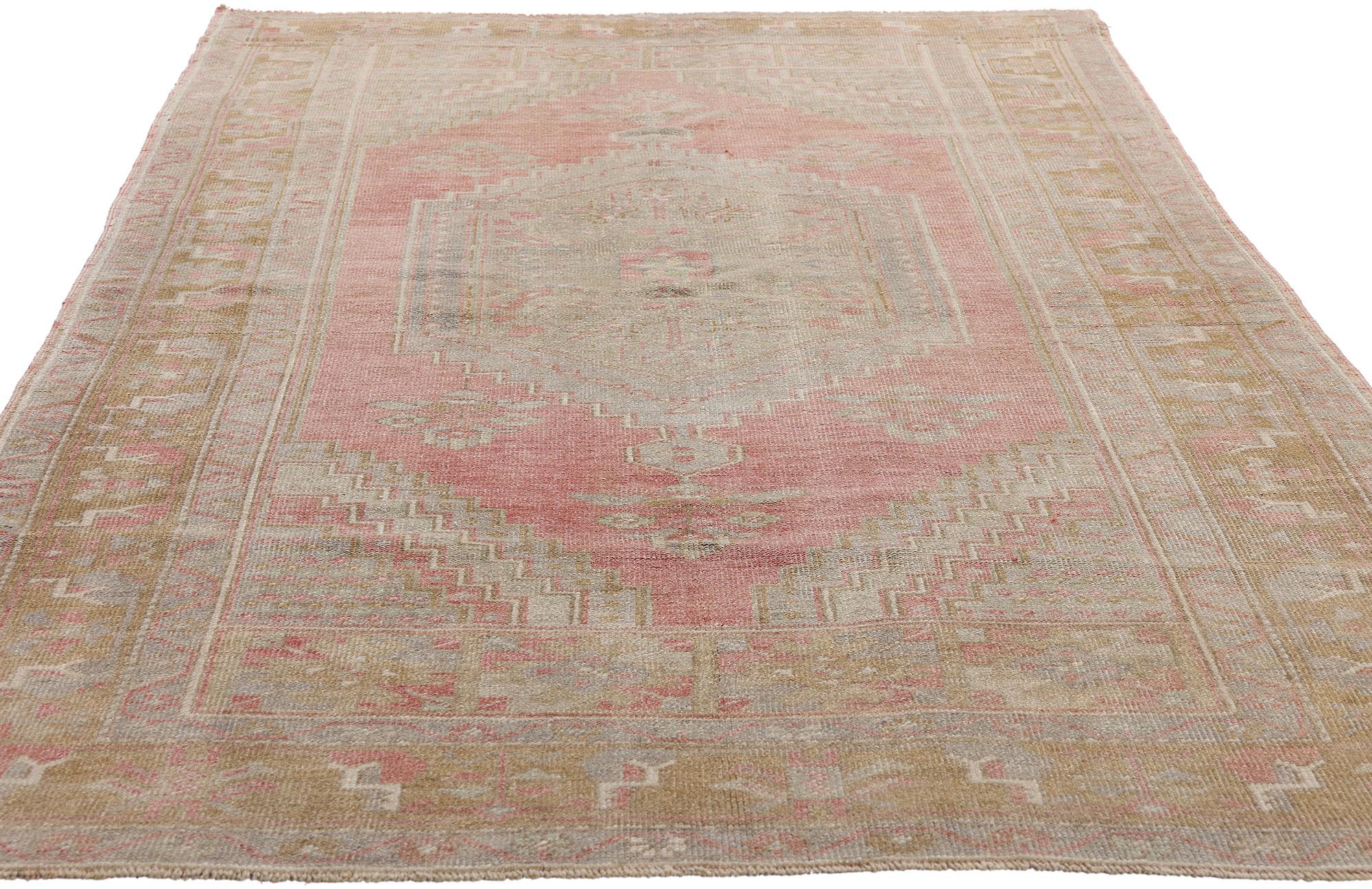 1960's Turkish Oushak Carpet with Modern Style For Sale 1