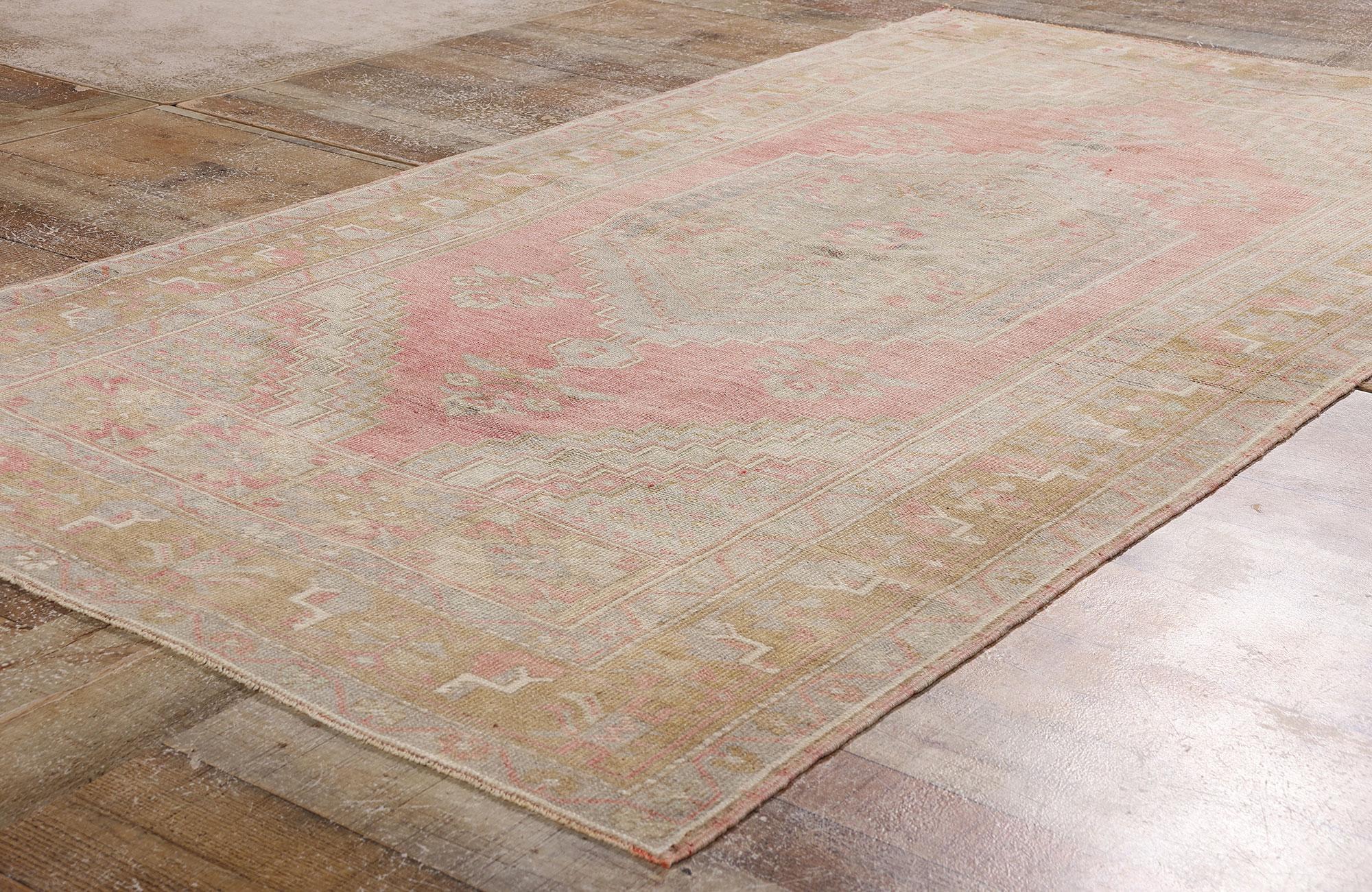 1960's Turkish Oushak Carpet with Modern Style For Sale 2