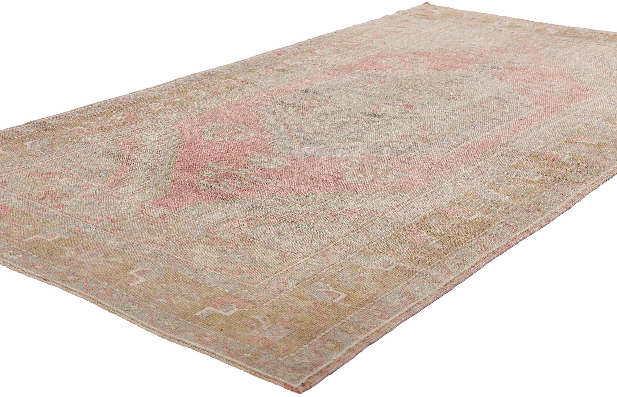 1960's Turkish Oushak Carpet with Modern Style For Sale 3