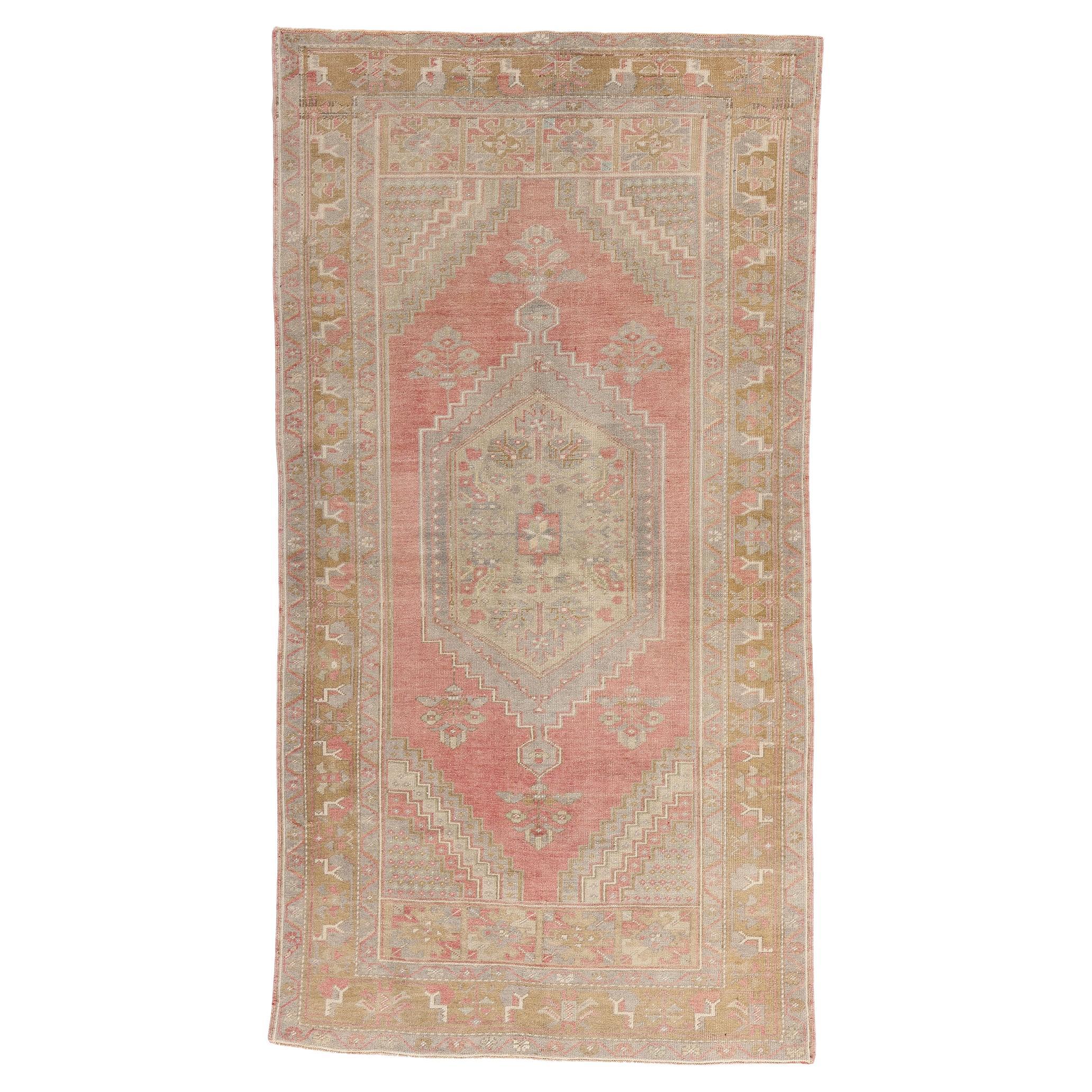 1960's Turkish Oushak Carpet with Modern Style