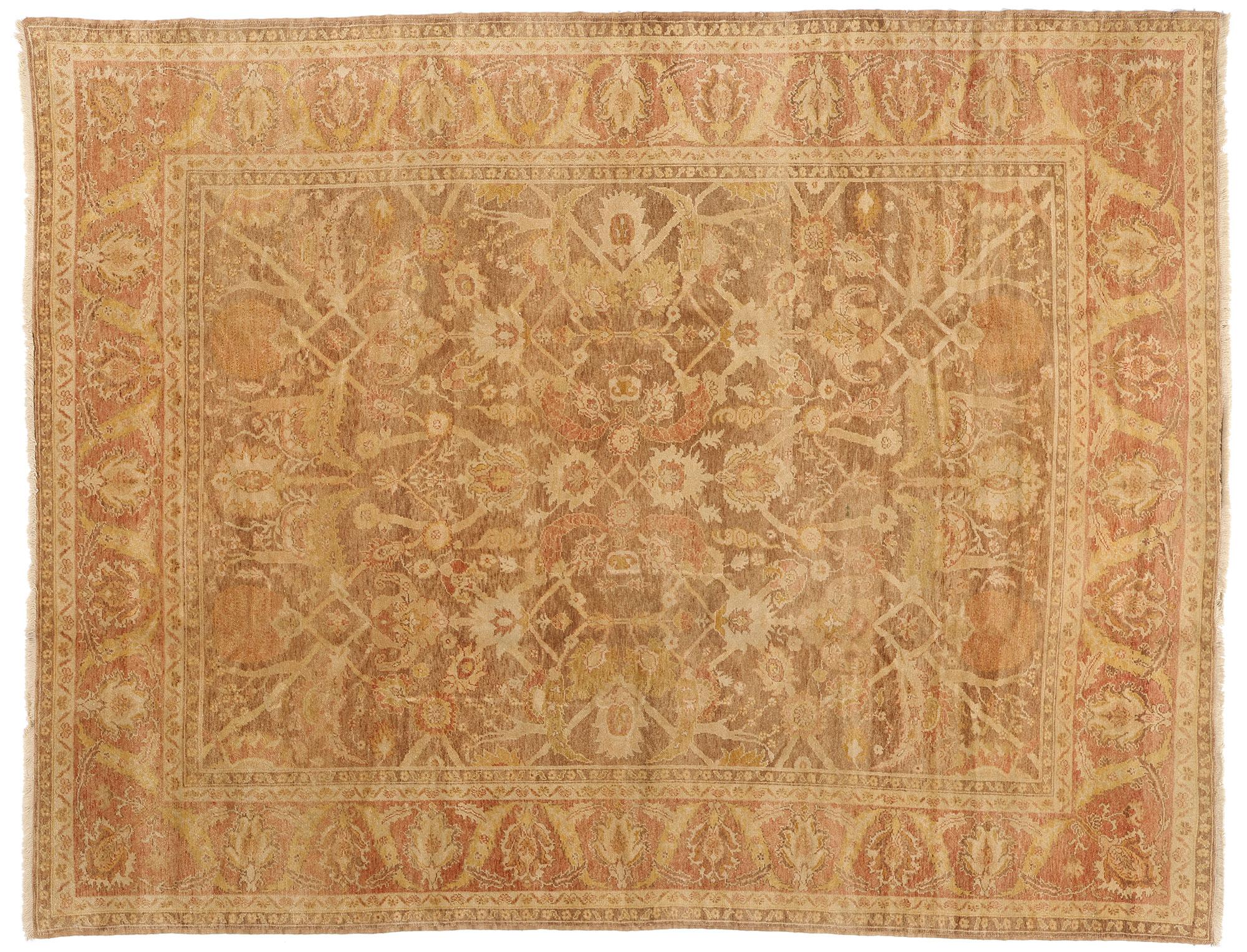 Tappeto Oushak turco degli anni '60 con stile rustico moderno in vendita 2