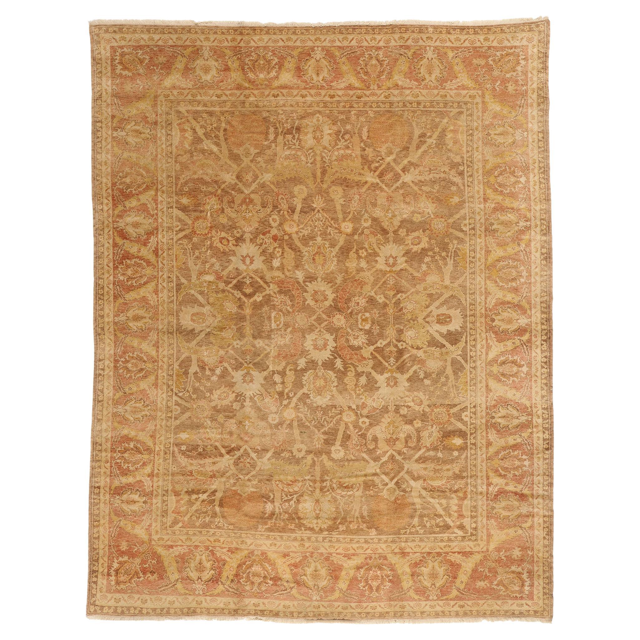 1960's Turkish Oushak Rug with Modern Rustic Style