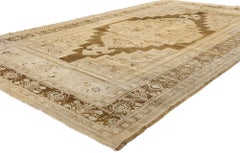 1960's Turkish Oushak Rug with Traditional Style and Warm Earth-Tones