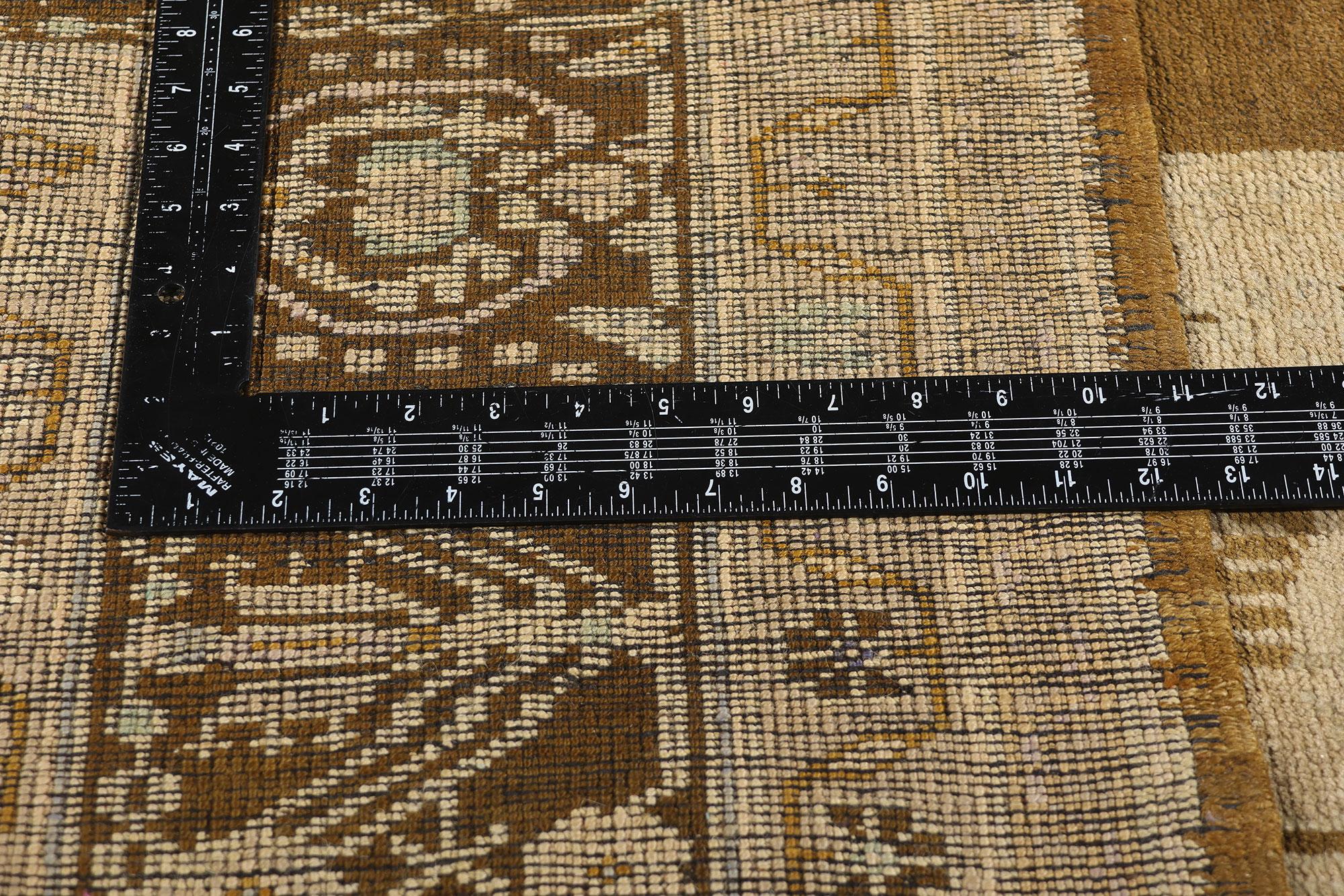 Laine Tapis turc Oushak des années 1960, style traditionnel et tons terreux chauds en vente
