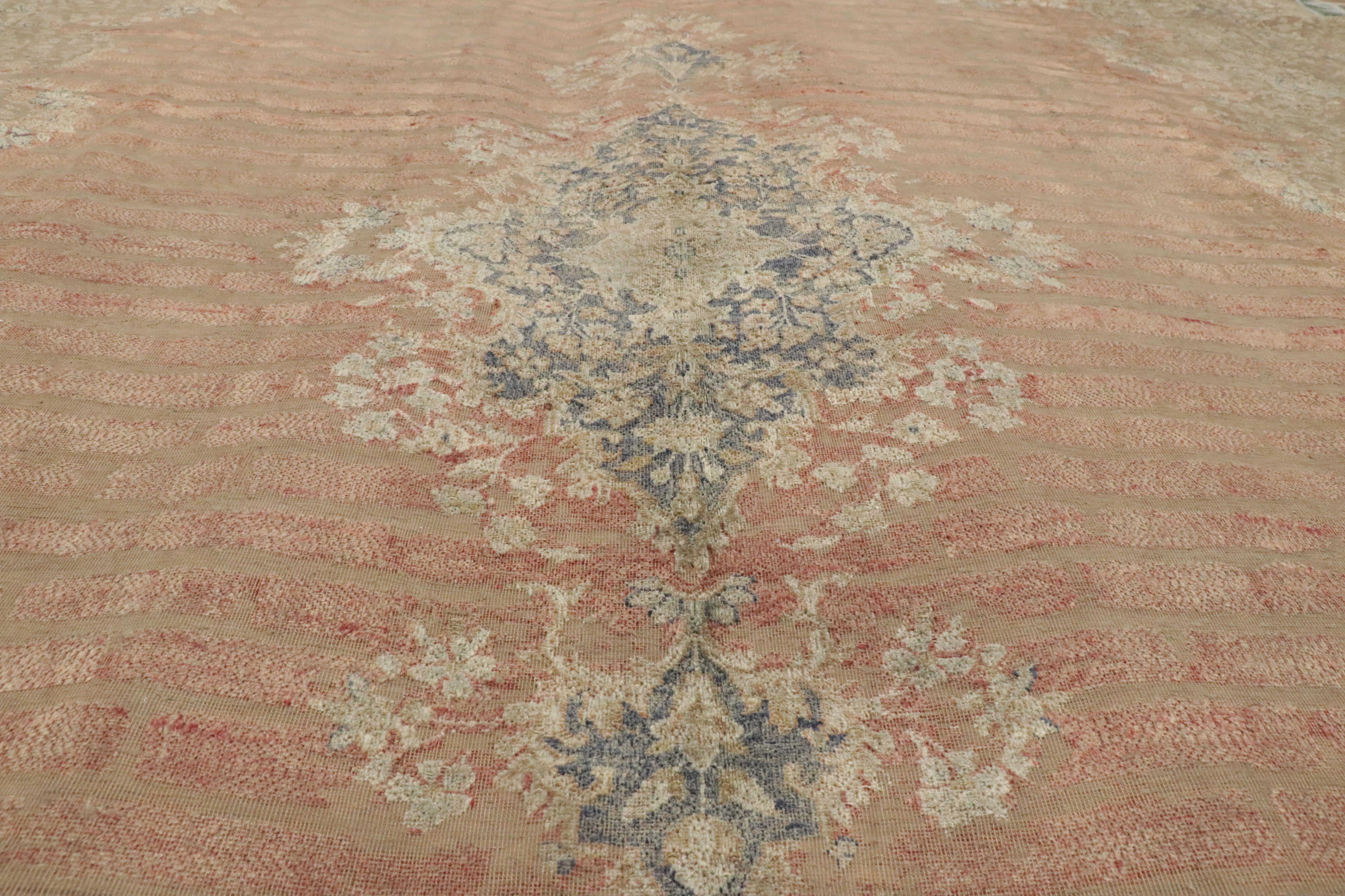 1960's Turkish Overdyed Rug, Warm Industrial Style Meets Earth-Tone Elegance For Sale 6