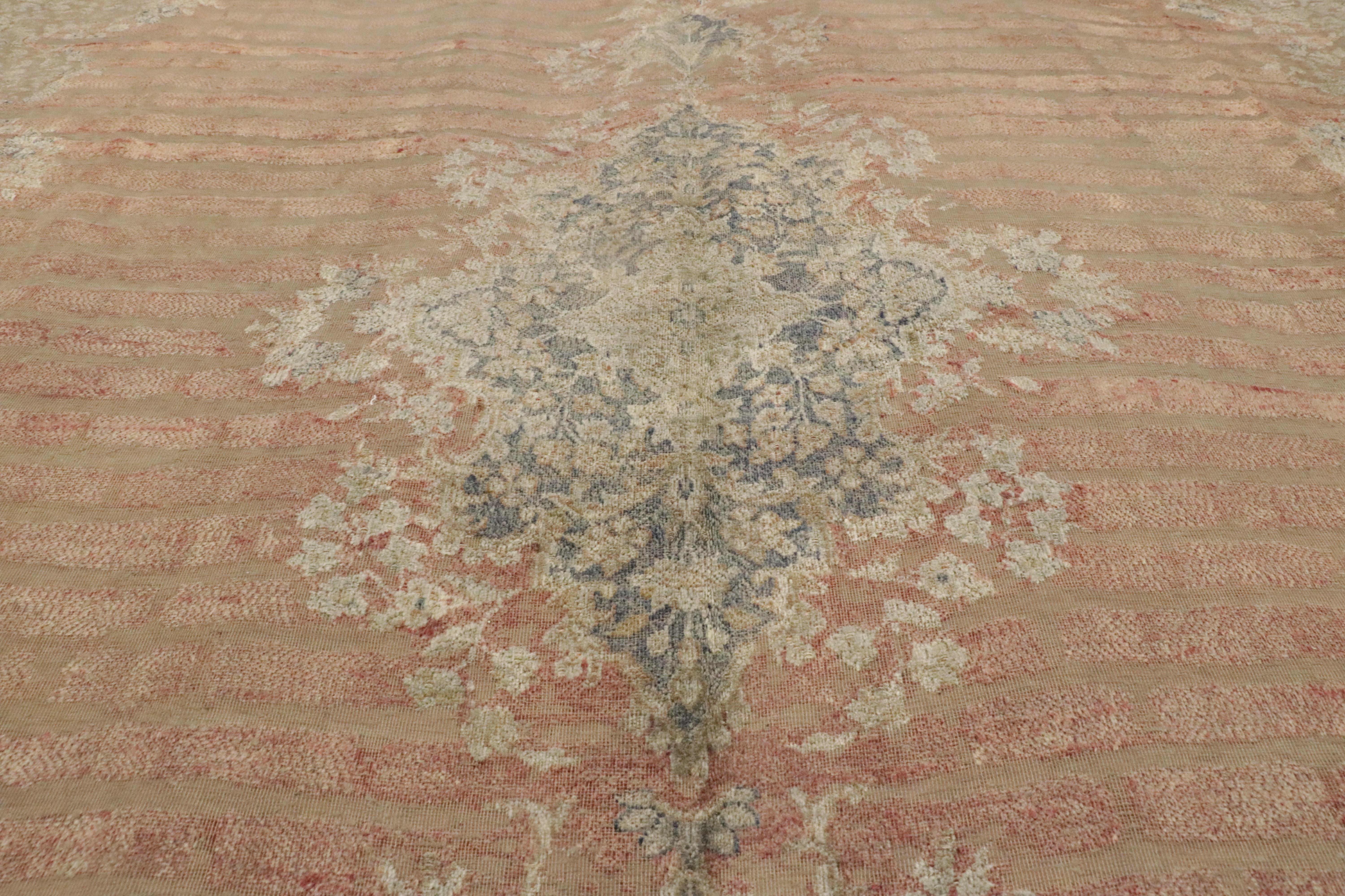 1960's Turkish Overdyed Rug, Warm Industrial Style Meets Earth-Tone Elegance For Sale 7