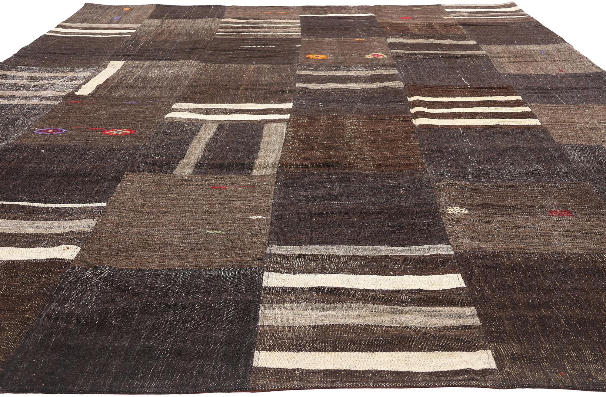 Türkischer Patchwork-Teppich im modernen Stil der 1960er Jahre (Böhmisch) im Angebot