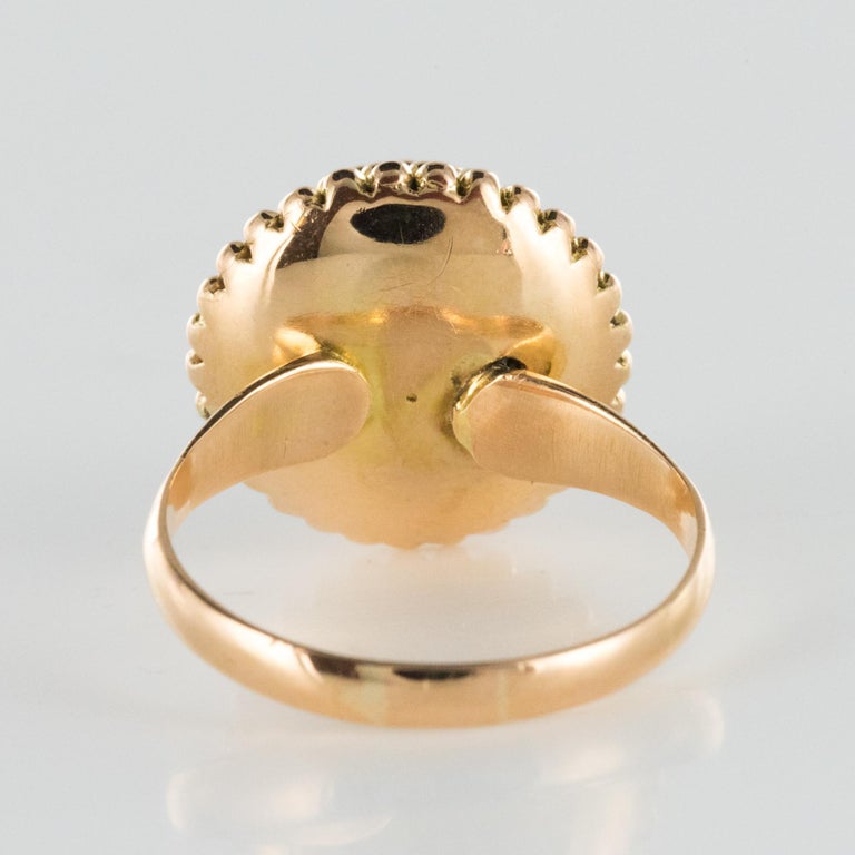 1960s Turquoise 18 Karat Rose Gold Pyramide Ring at 1stDibs