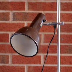 1960s Twin Adjustable Spotlight Floor Lamp in Chrome and Brown