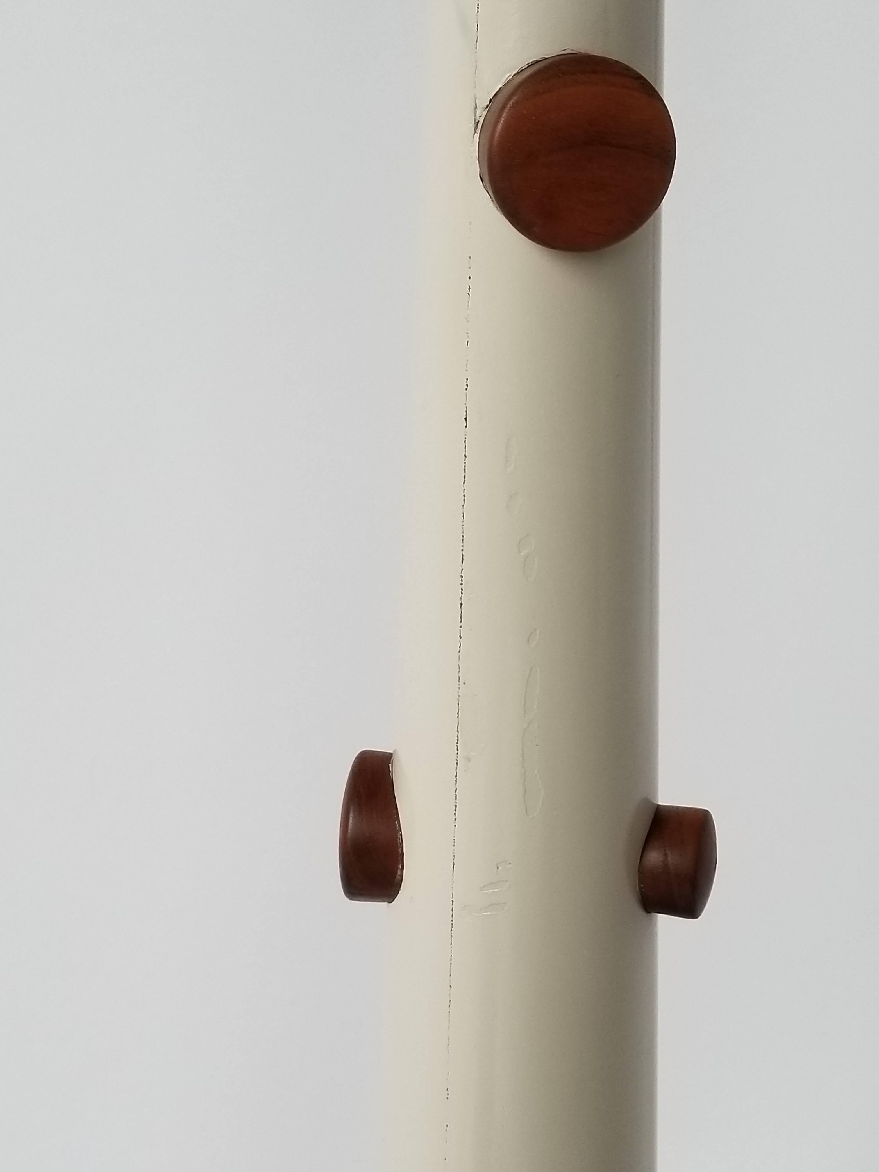1960s Twin Pole Floor Lamp in Lacquered Wood and Brass , USA 9