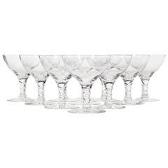 Set von 10 Glaskübeln mit gedrechselten Stielen aus den 1960er Jahren