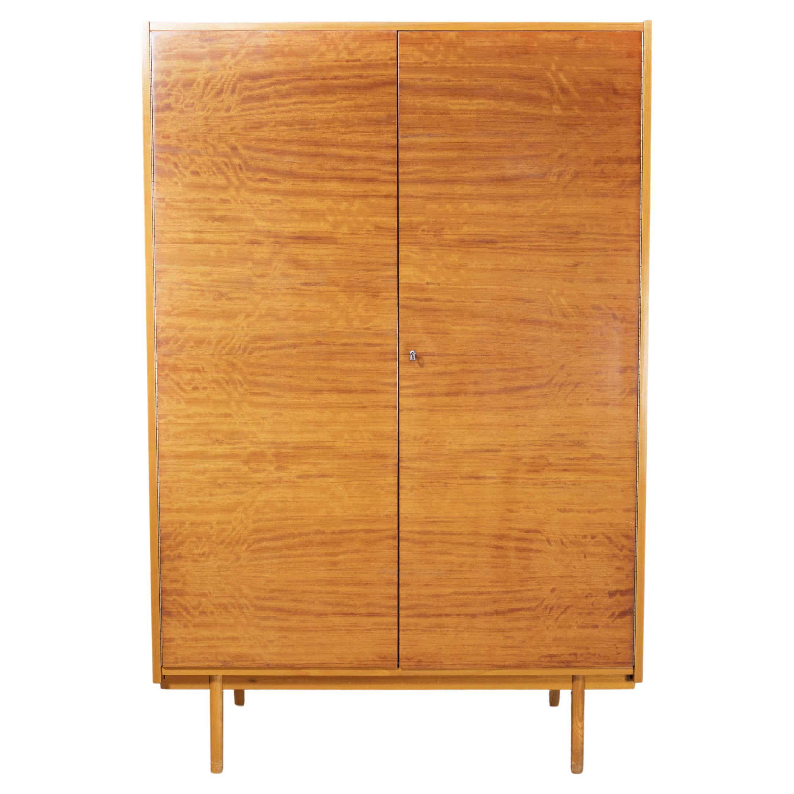 1960
s, Two Door Large Mid-Century Wardrobe -Sapele