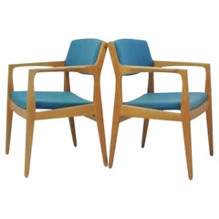 Vintage 1960's Two Fully Restored Customizable Erik Buch Oak Armchairs by Orum Mobler
