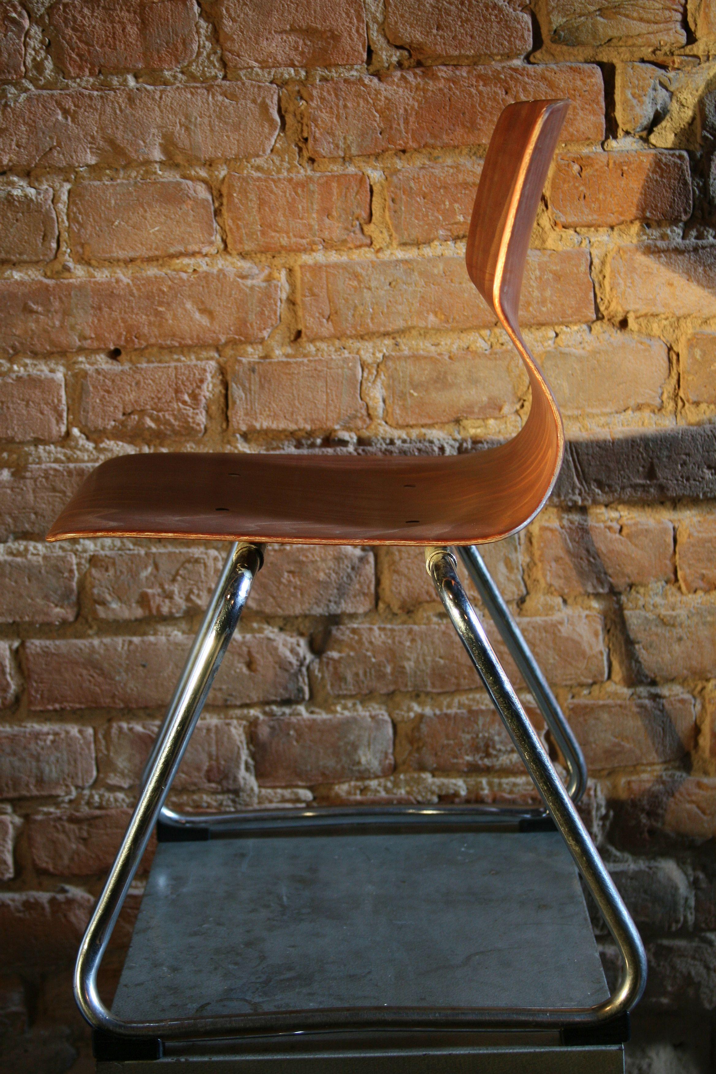 German 1960s Two Pieces of Adam Stegner’s Chairs Designed for Elmar Flototto