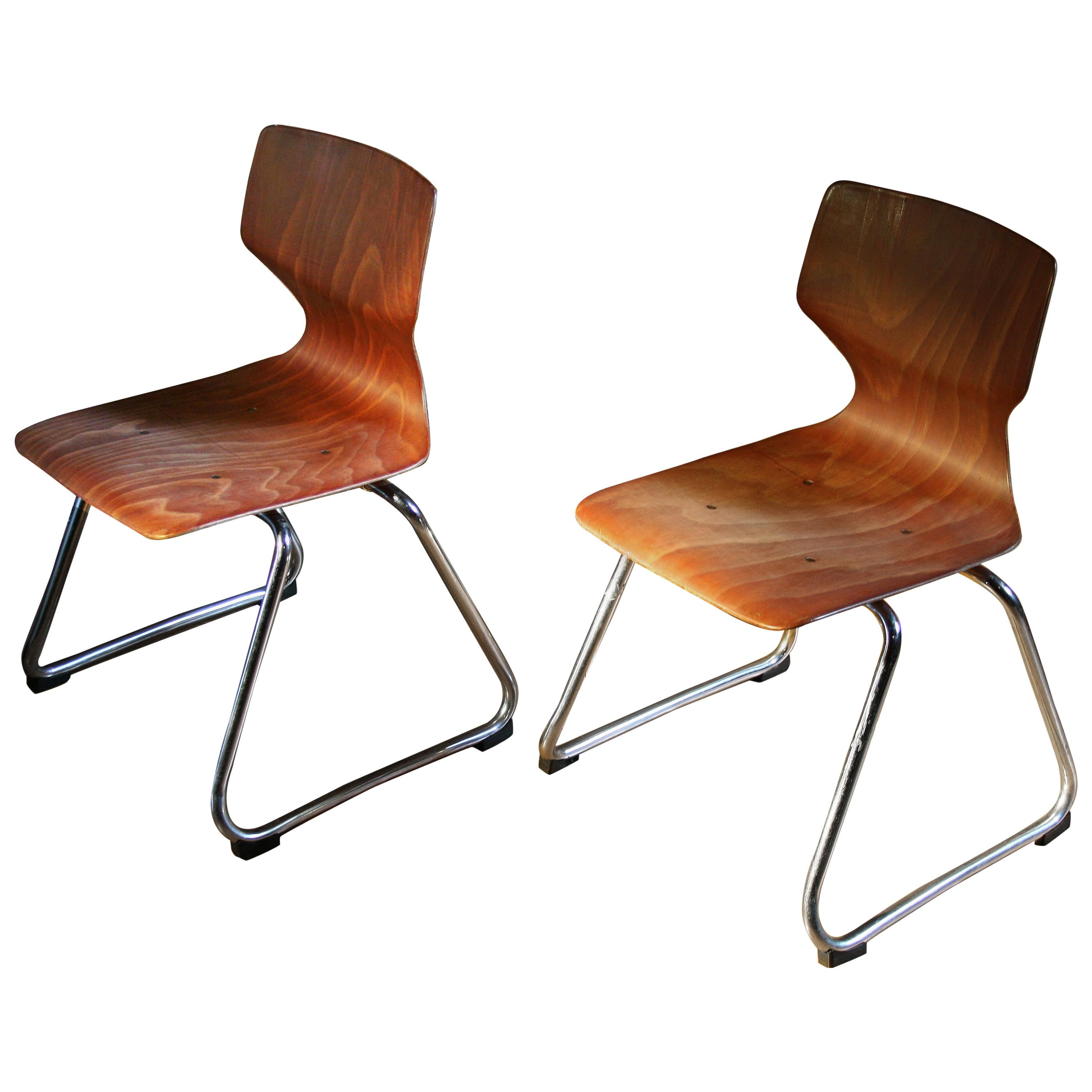 1960s Two Pieces of Adam Stegner’s Chairs Designed for Elmar Flototto