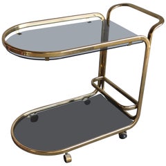 1960s Two-Tier Brass French Bar Cart