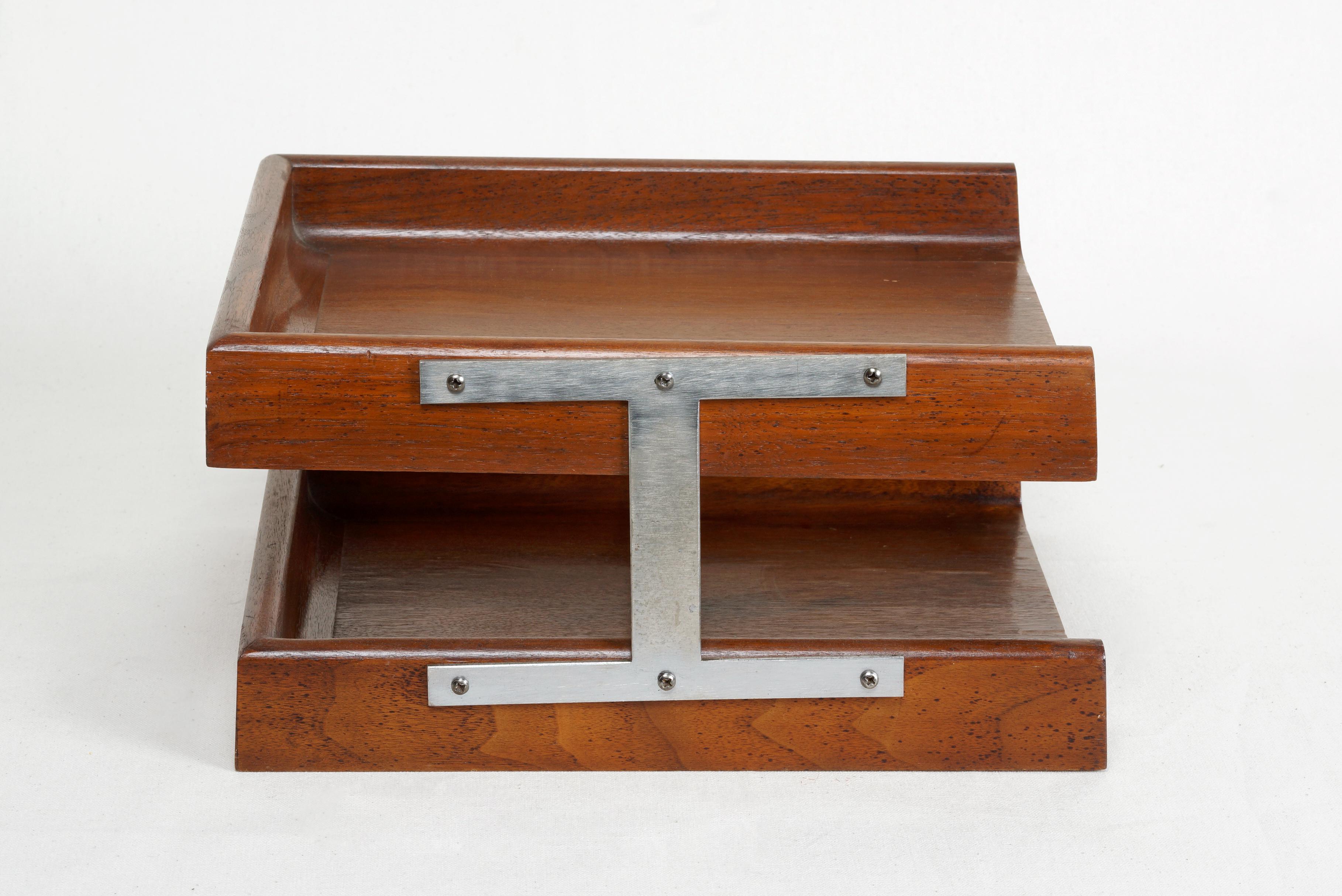 walnut letter tray