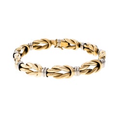 1960s Two-Tone Gold Hinged Link Knot Bracelet