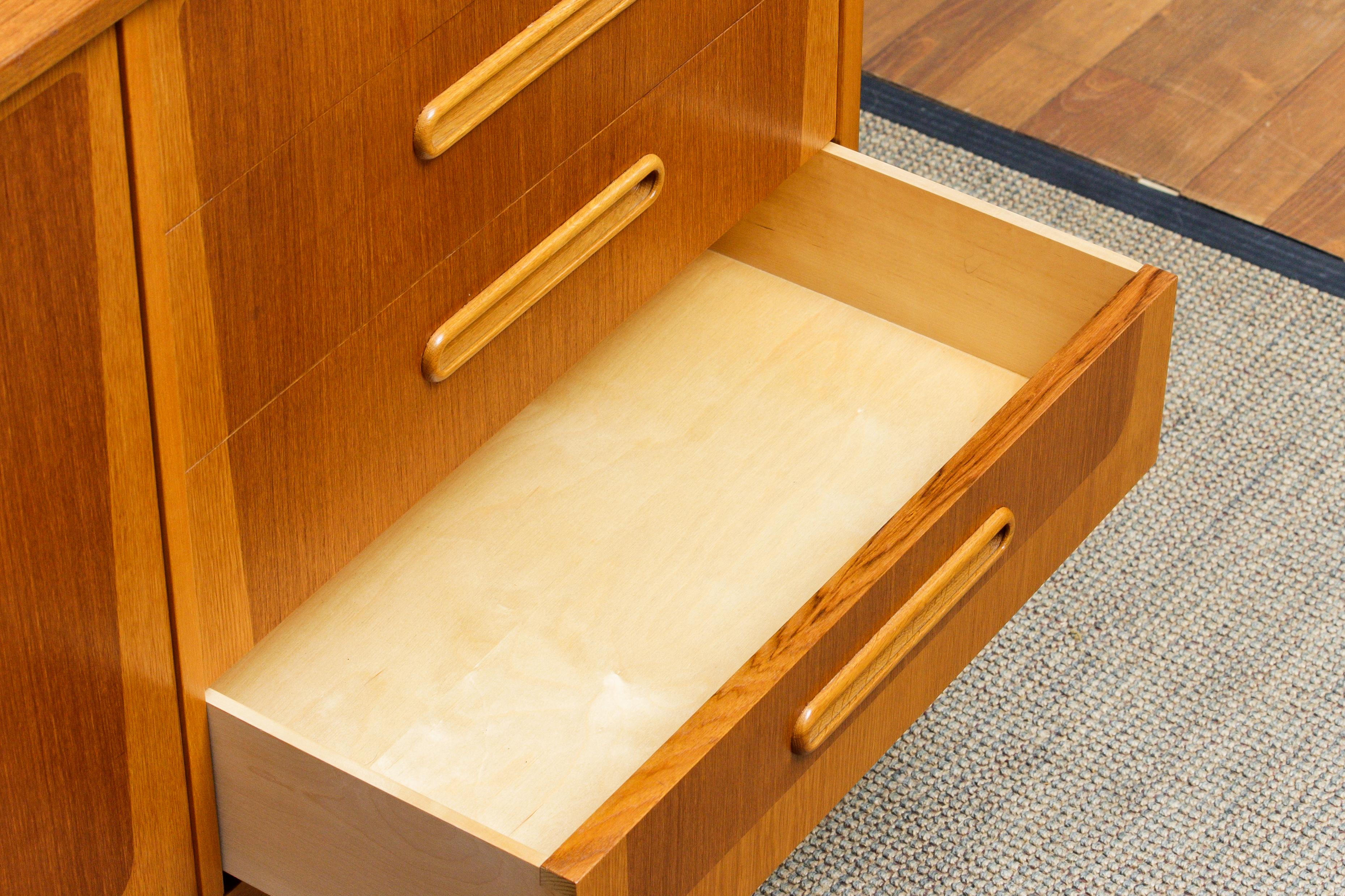 1960s, Two-Tone Teak and Oak Scandinavian Credenza Sideboard 1