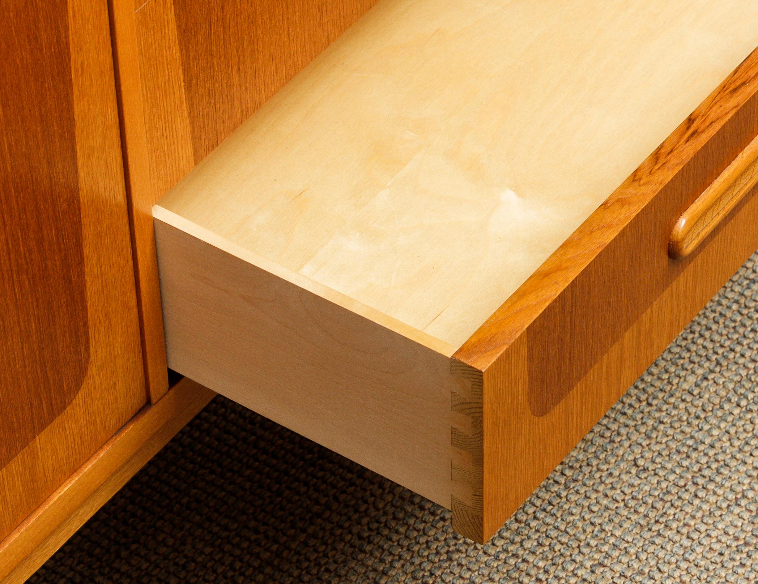 1960s, Two-Tone Teak and Oak Scandinavian Credenza Sideboard 2