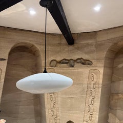 1960s UFO Frosted Ceiling Pendant Lamp Style Stilnovo