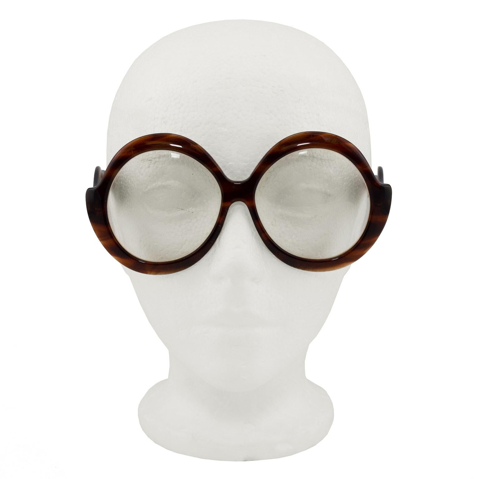 Mod and fun tortoise shell glasses from the 1960s, made by Ultra Designs by Brandy. Called the 