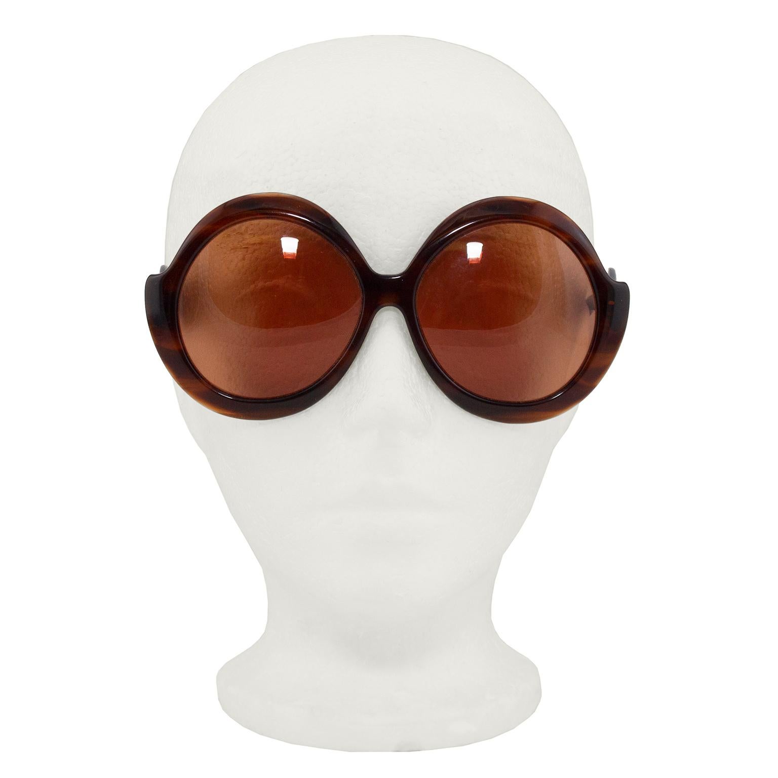 Mod and fun tortoise shell sunglasses from the 1960s, made by Ultra Designs by Brandy. Called the 