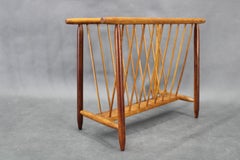 1960s ULUV Solid Beech Magazine Stand, Czechoslovakia