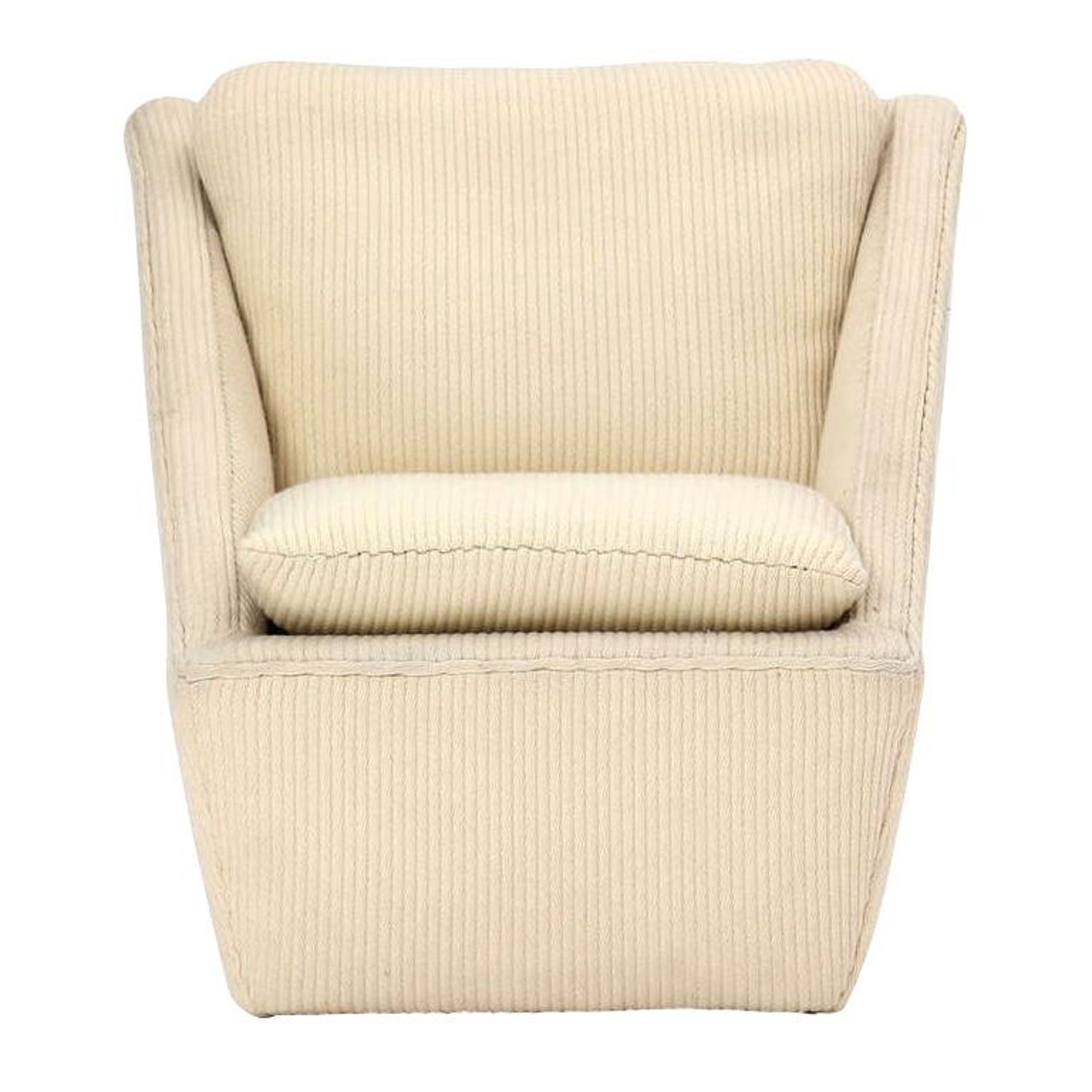 1960s Unattributed Sculptural Lounge Chair In Original Corduroy Upholstery For Sale At 1stdibs