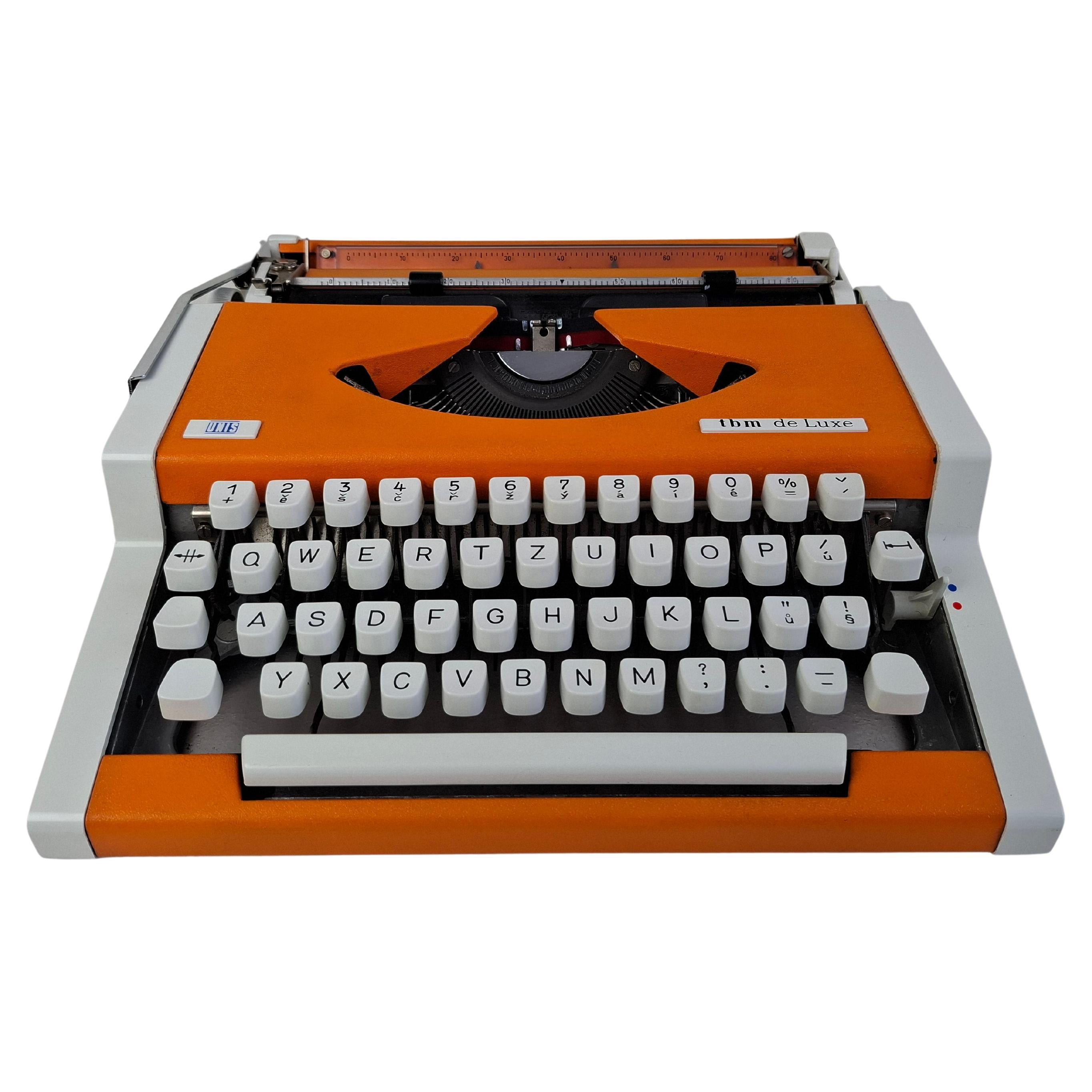 1960s UNIS Portable Typewriter in Orange, Yugoslav Mid-Century Design