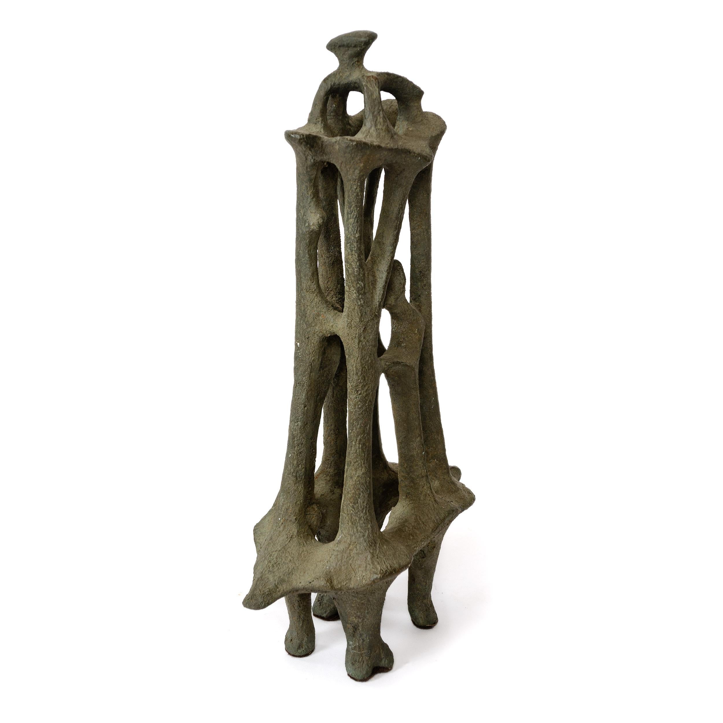 American 1960s Unsigned Vintage Cast Bronze Abstract Sculpture For Sale