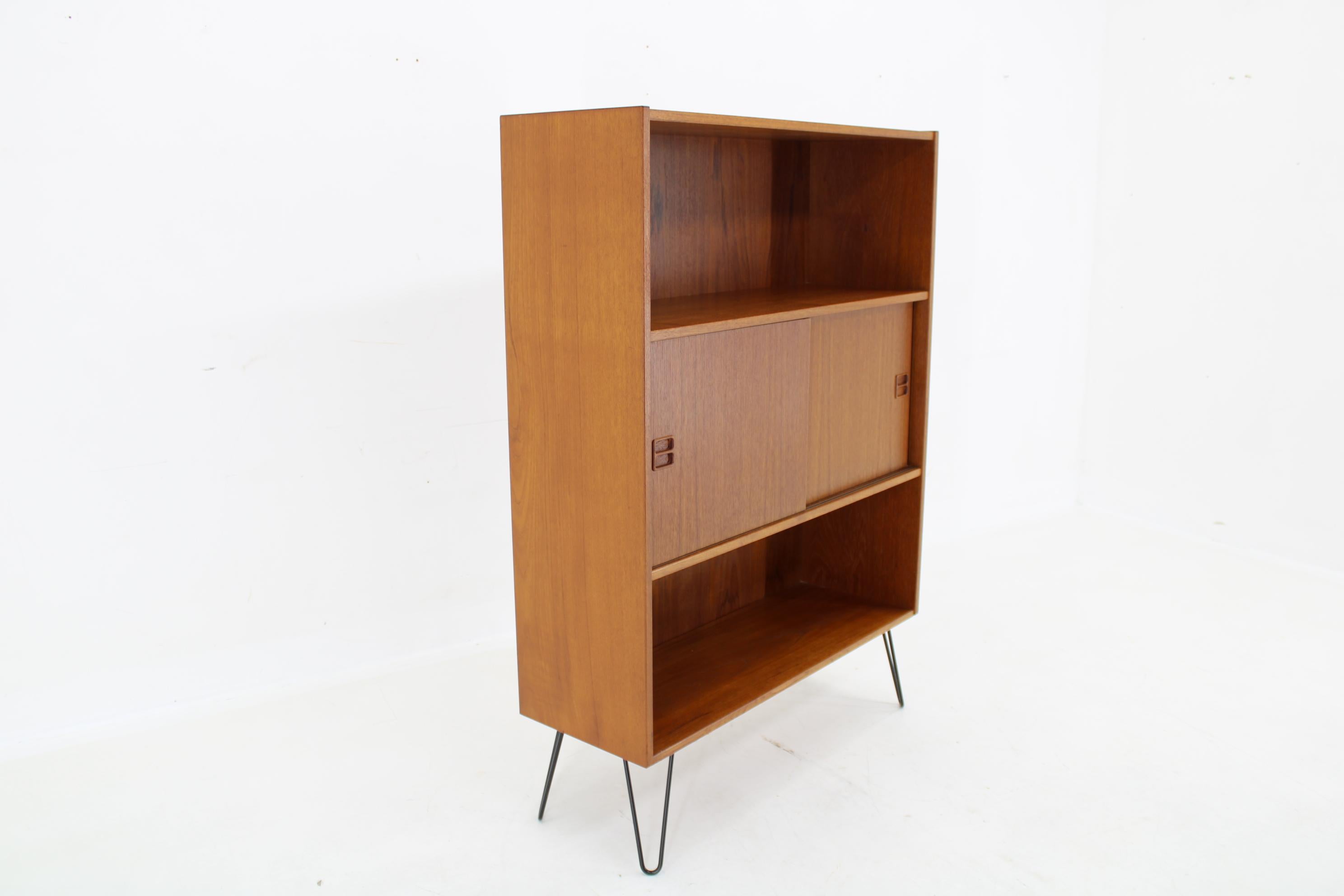 1960s Upcycled Bookcase with Sliding Doors, Denmark For Sale 3