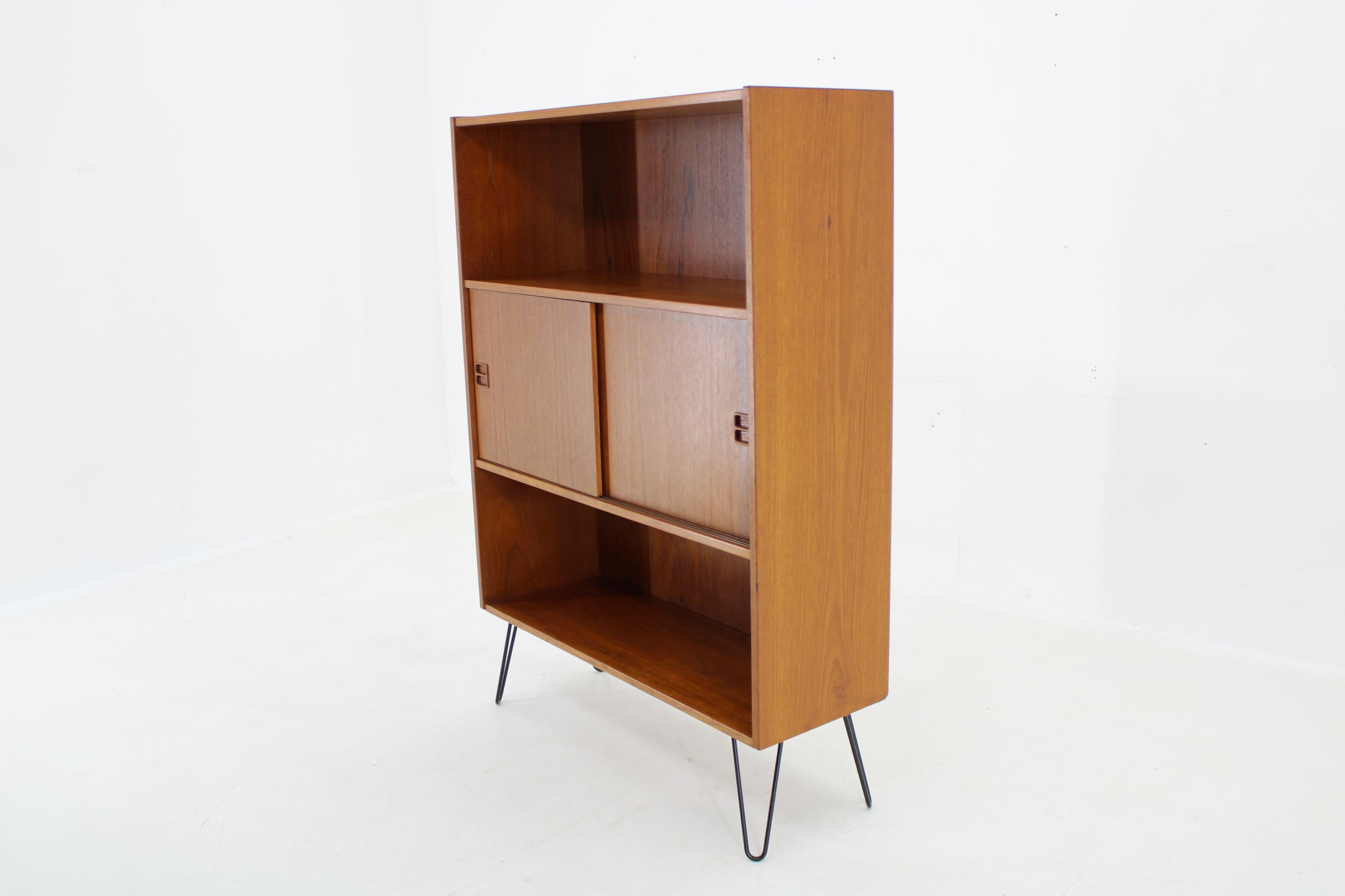 Mid-20th Century 1960s Upcycled Bookcase with Sliding Doors, Denmark For Sale
