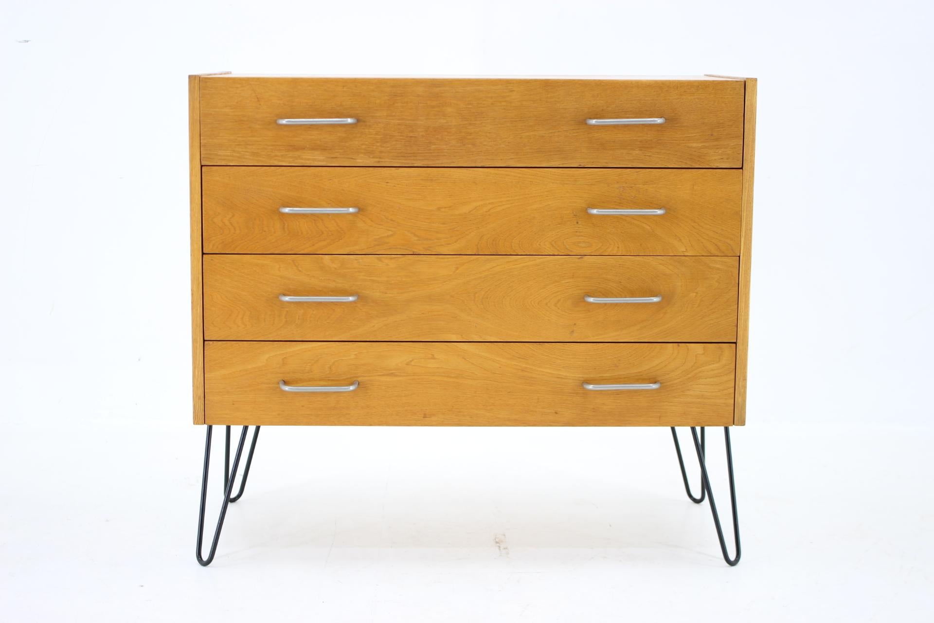 Mid-Century Modern 1960s Upcycled Chest of Drawers with Mirror, Czechoslovakia