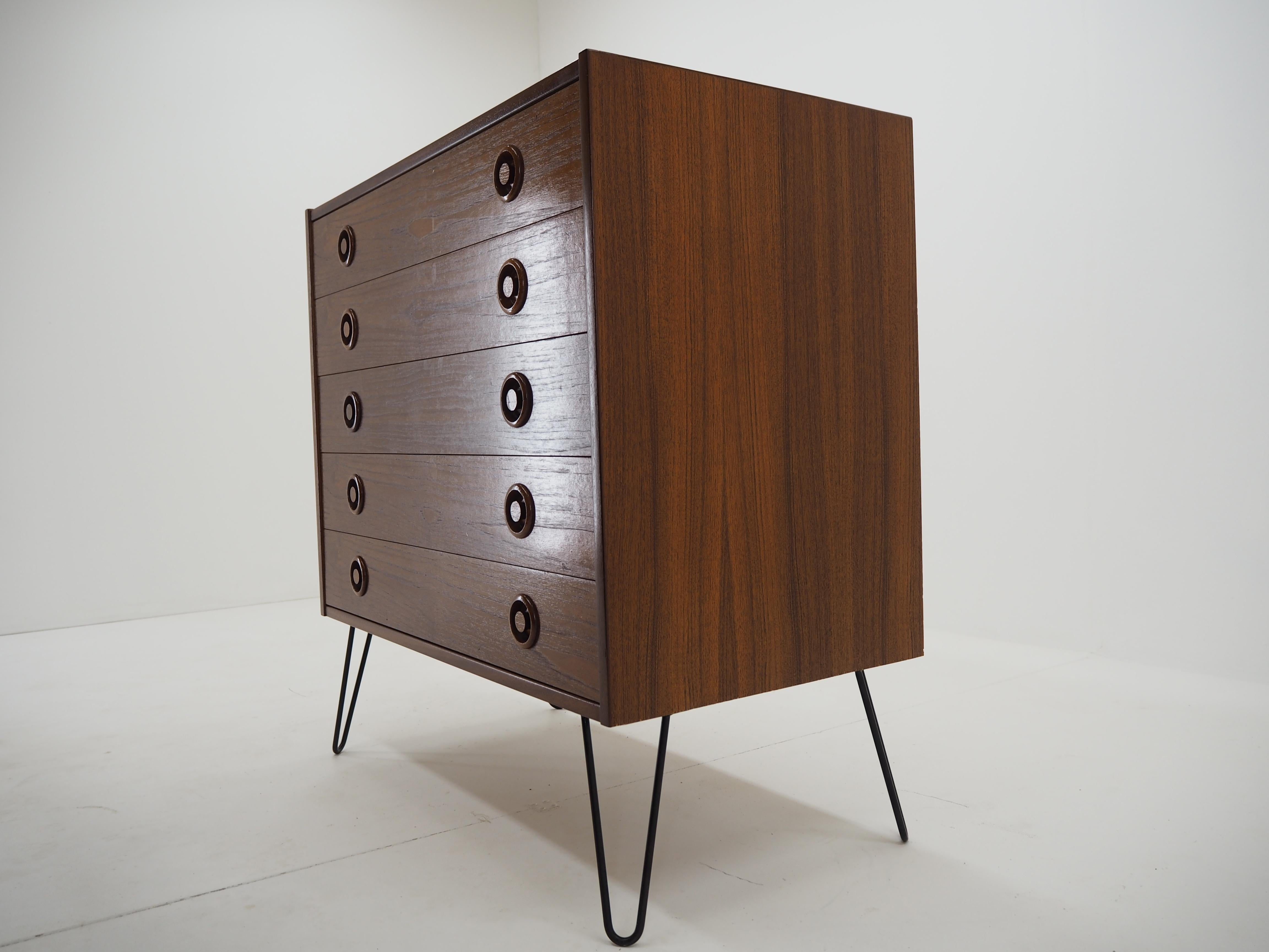 Mid-20th Century 1960s Upcycled Danish Teak Chest of Drawers