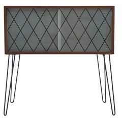 Armoire en teck et verre recyclé des années 1960, Danemark
