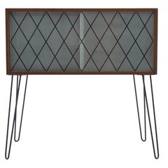 Vintage 1960s Upcycled Glass Teak Cabinet, Denmark