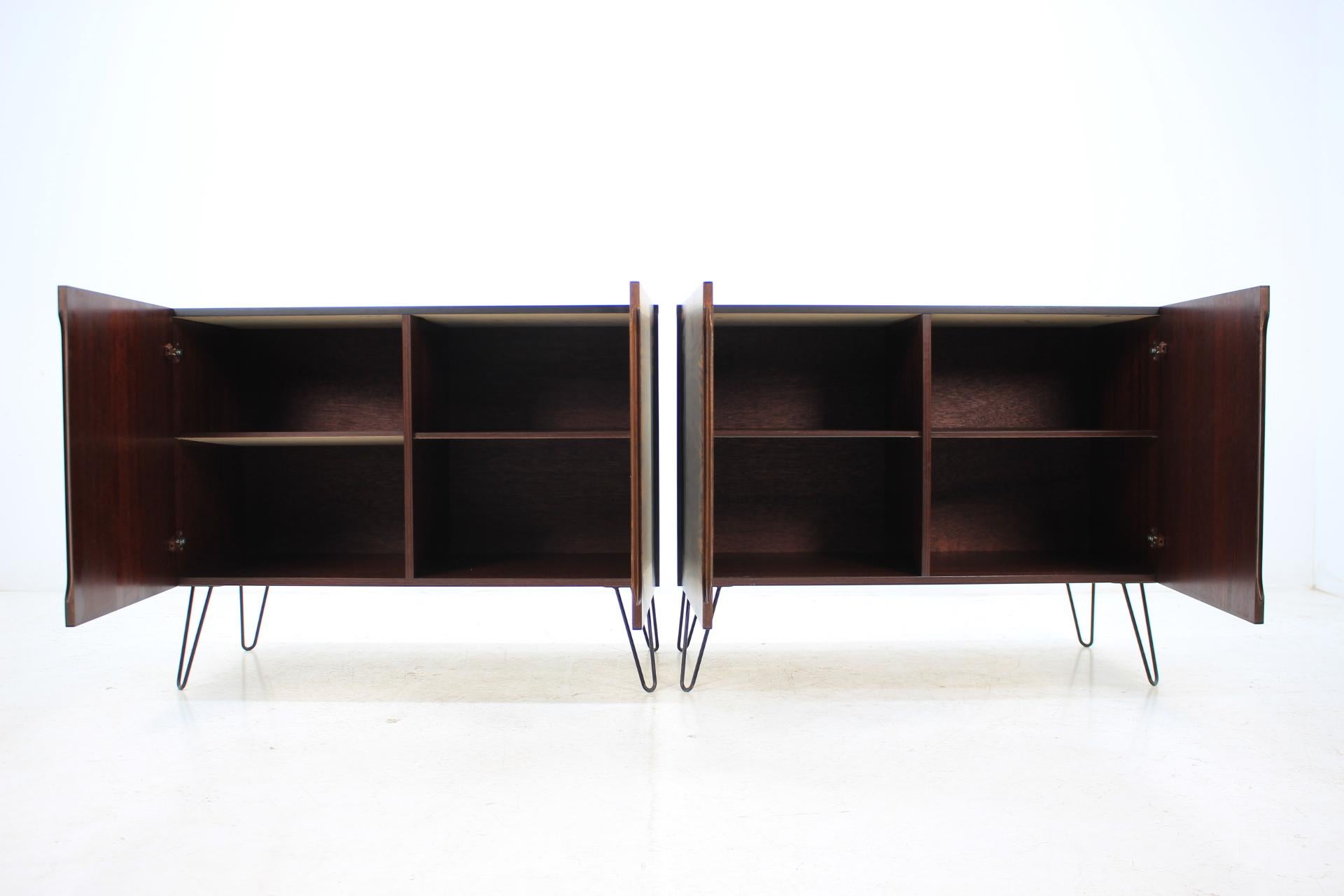 Mid-Century Modern 1960s Upcycled Palisander Sideboard, Set of 2