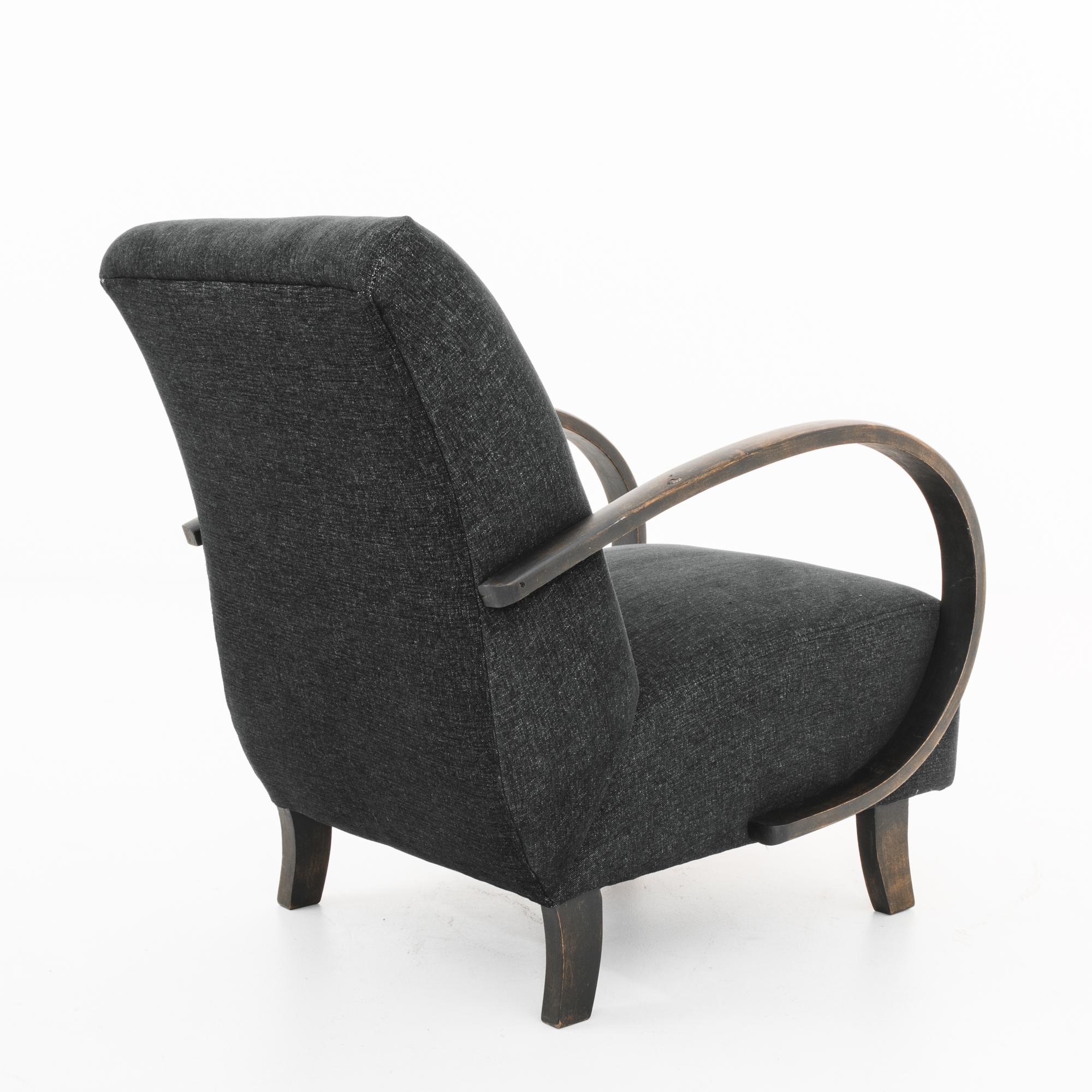 Mid-Century Modern 1960s Upholstered Armchair by Jindrich Halabala