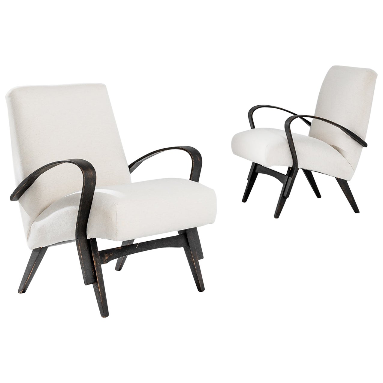 1960s Upholstered Armchairs by F. Jirák for Tatra, a Pair