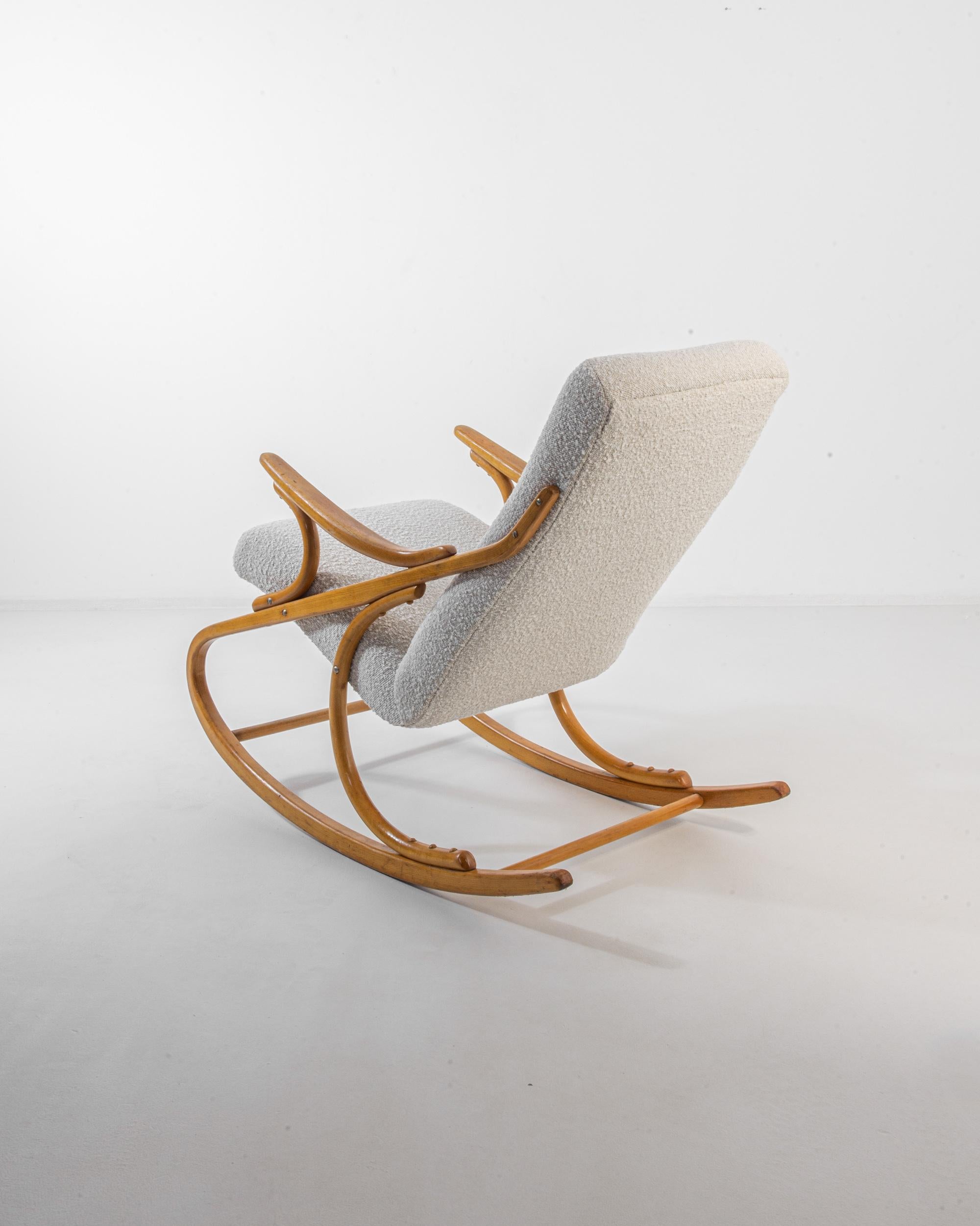 1960s Upholstered Bentwood Rocking Chair by TON 1