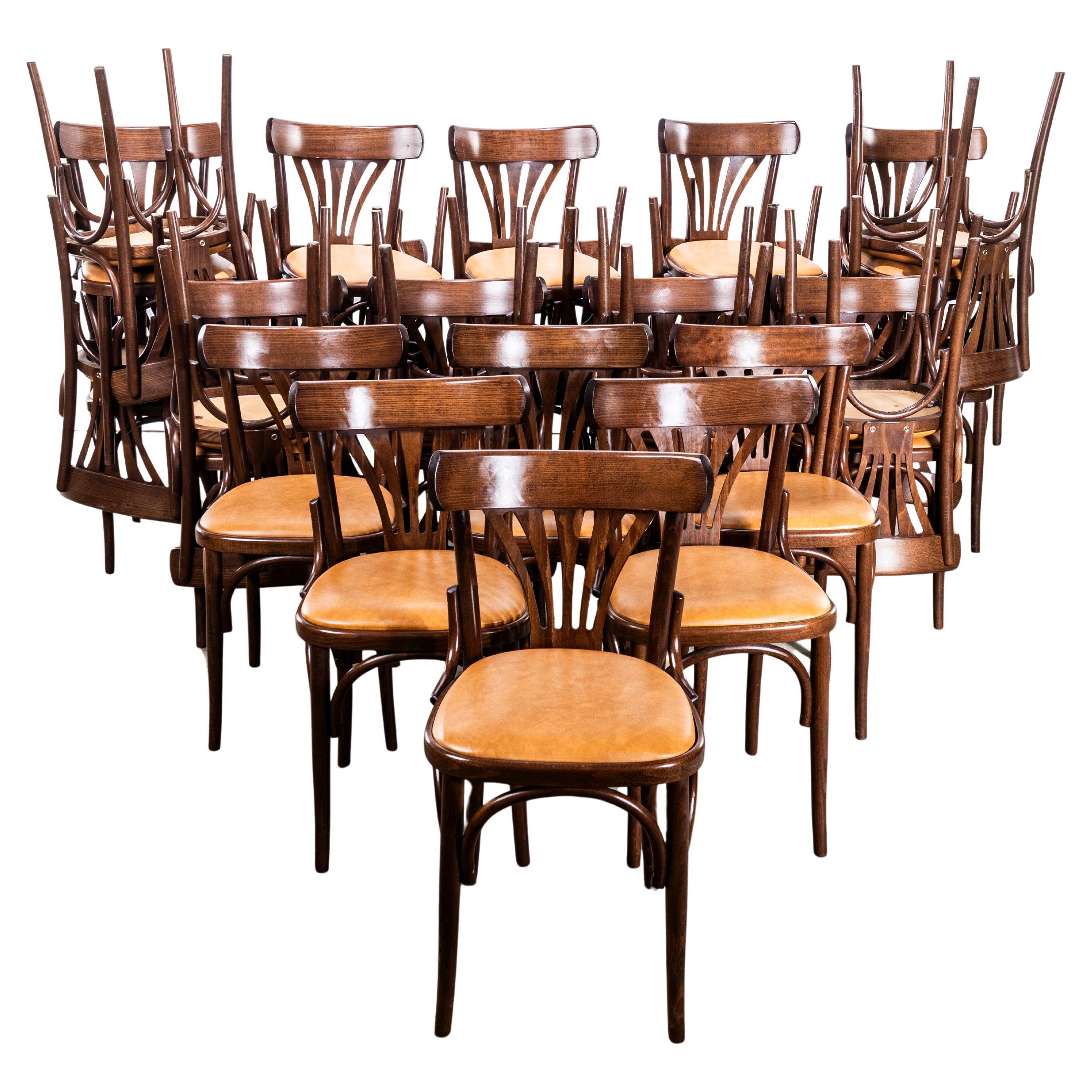 1960
s Upholstered Fan Back Bentwood Dining Chairs im Angebot