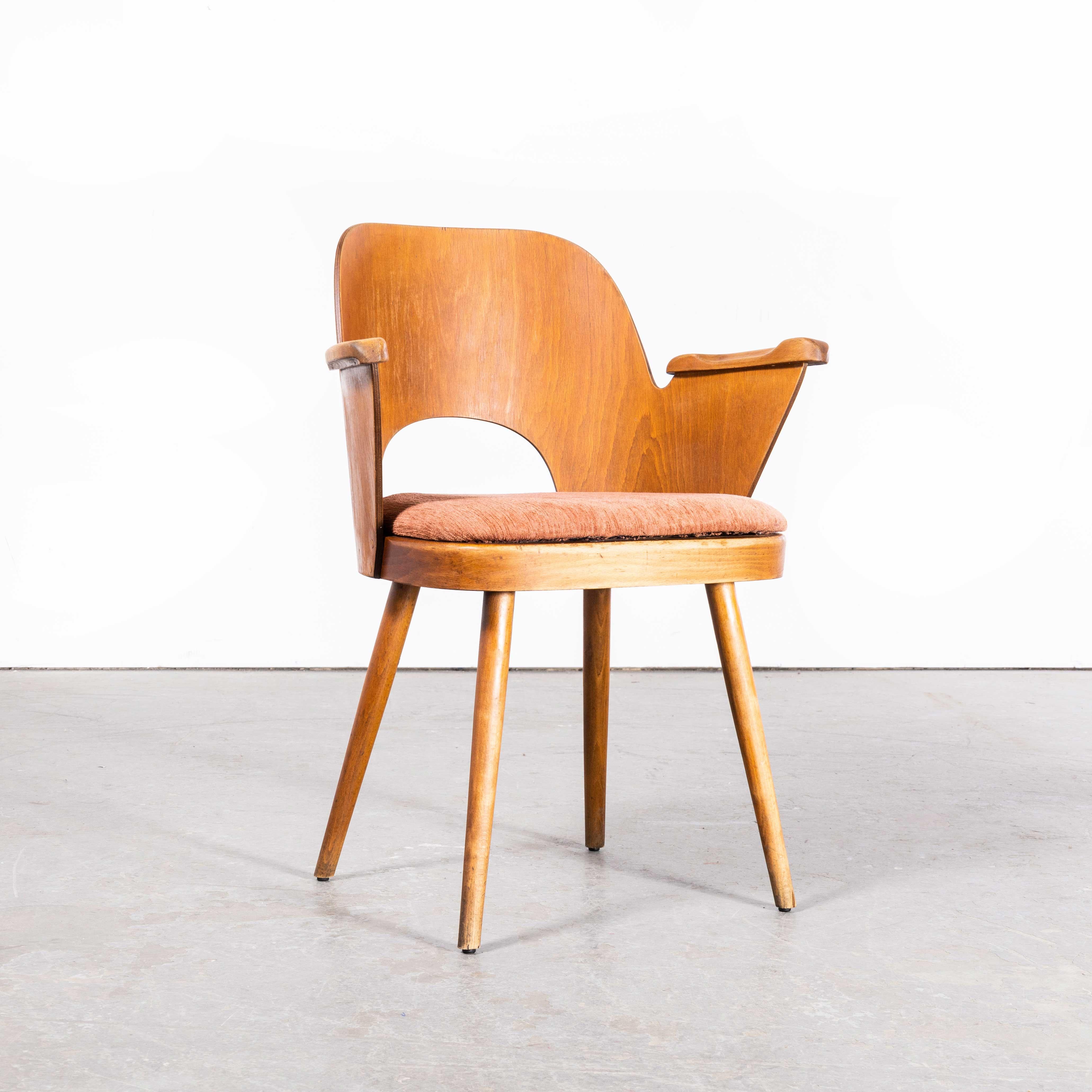 Mid-20th Century 1960's Upholstered Side - Arm Chair - Oswald Haerdtl For Sale