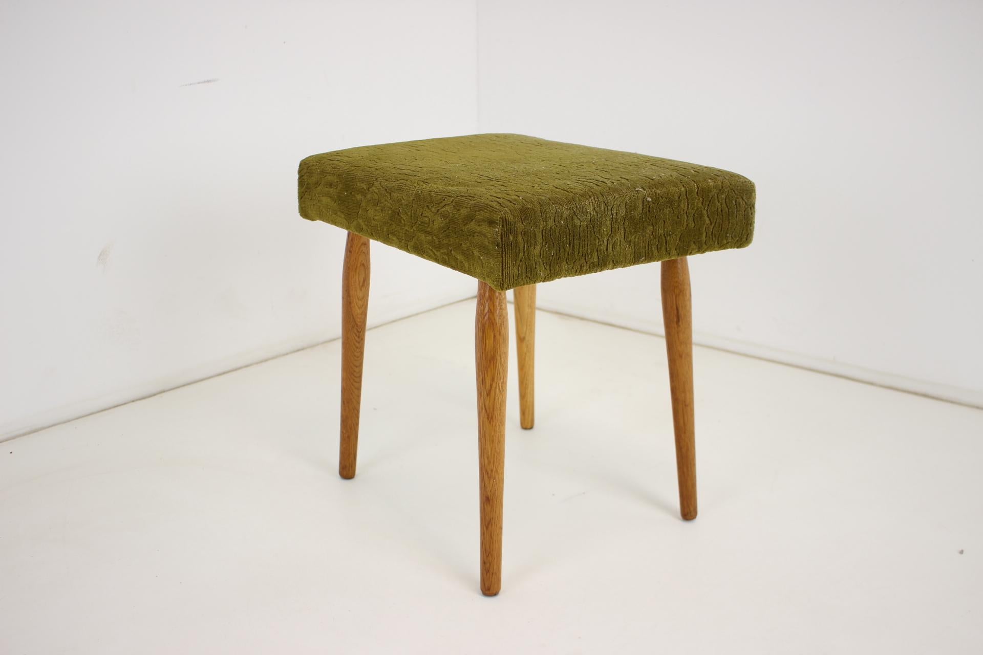 Mid-Century Modern 1960s Upholstered  Stool Uluv, Czechoslovakia For Sale