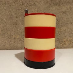 1960s USSR Desktop Plastic Tower Organizer Red and White Swivel Tray