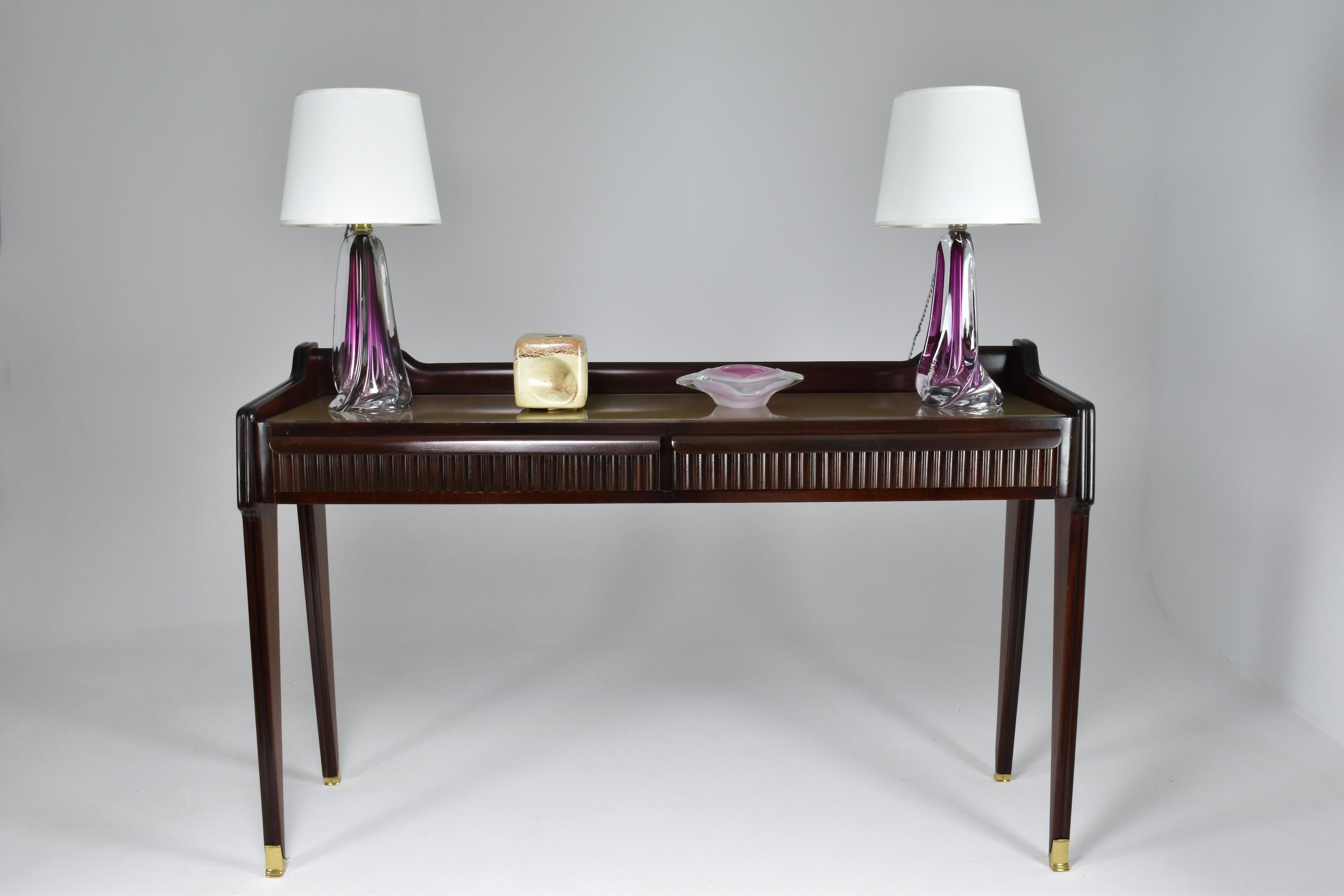 1960's Val Saint Lambert Crystal Table Lamps In Good Condition In Paris, FR