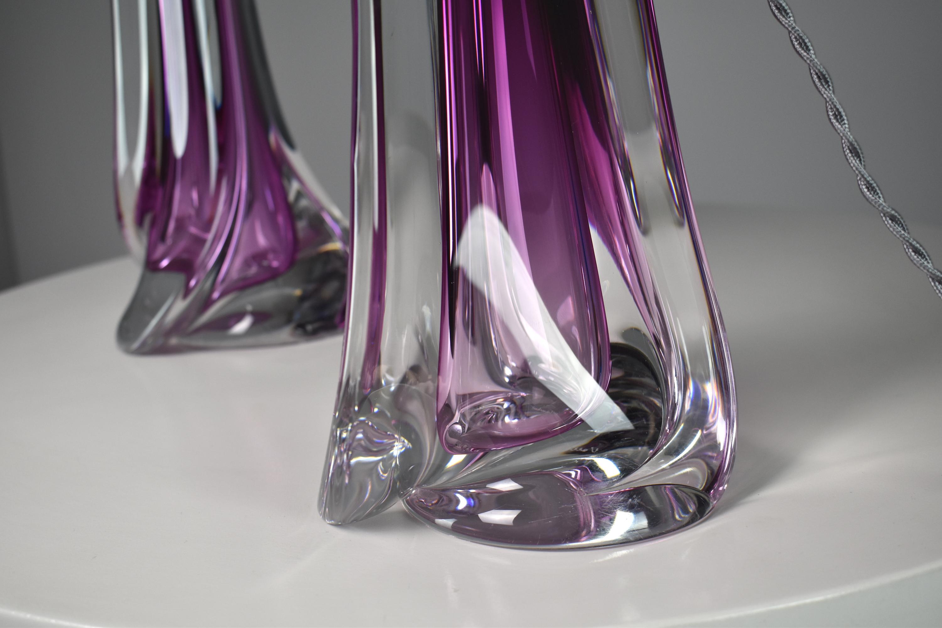 1960's Val Saint Lambert Crystal Table Lamps 2