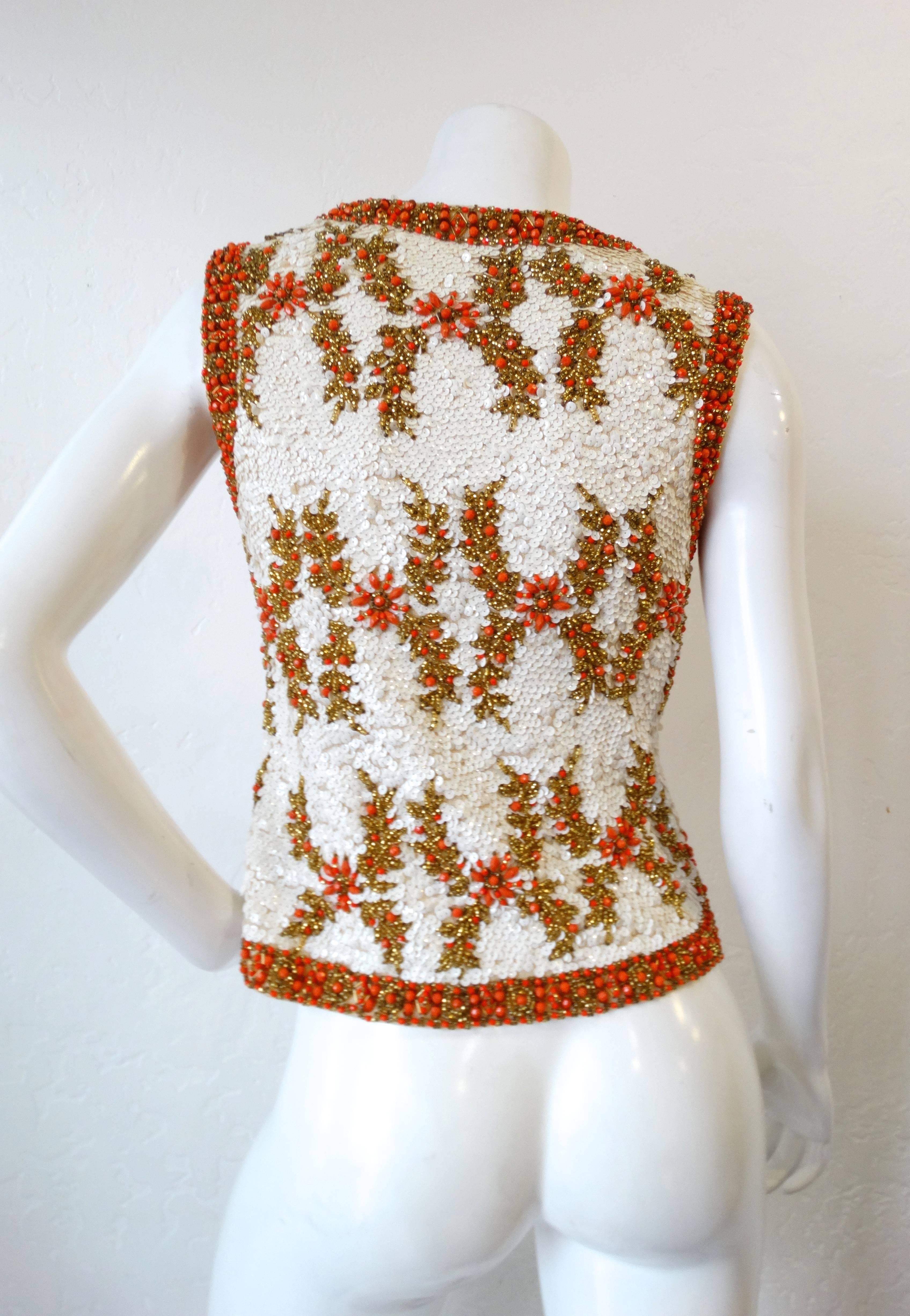 embroidered waistcoat with beads
