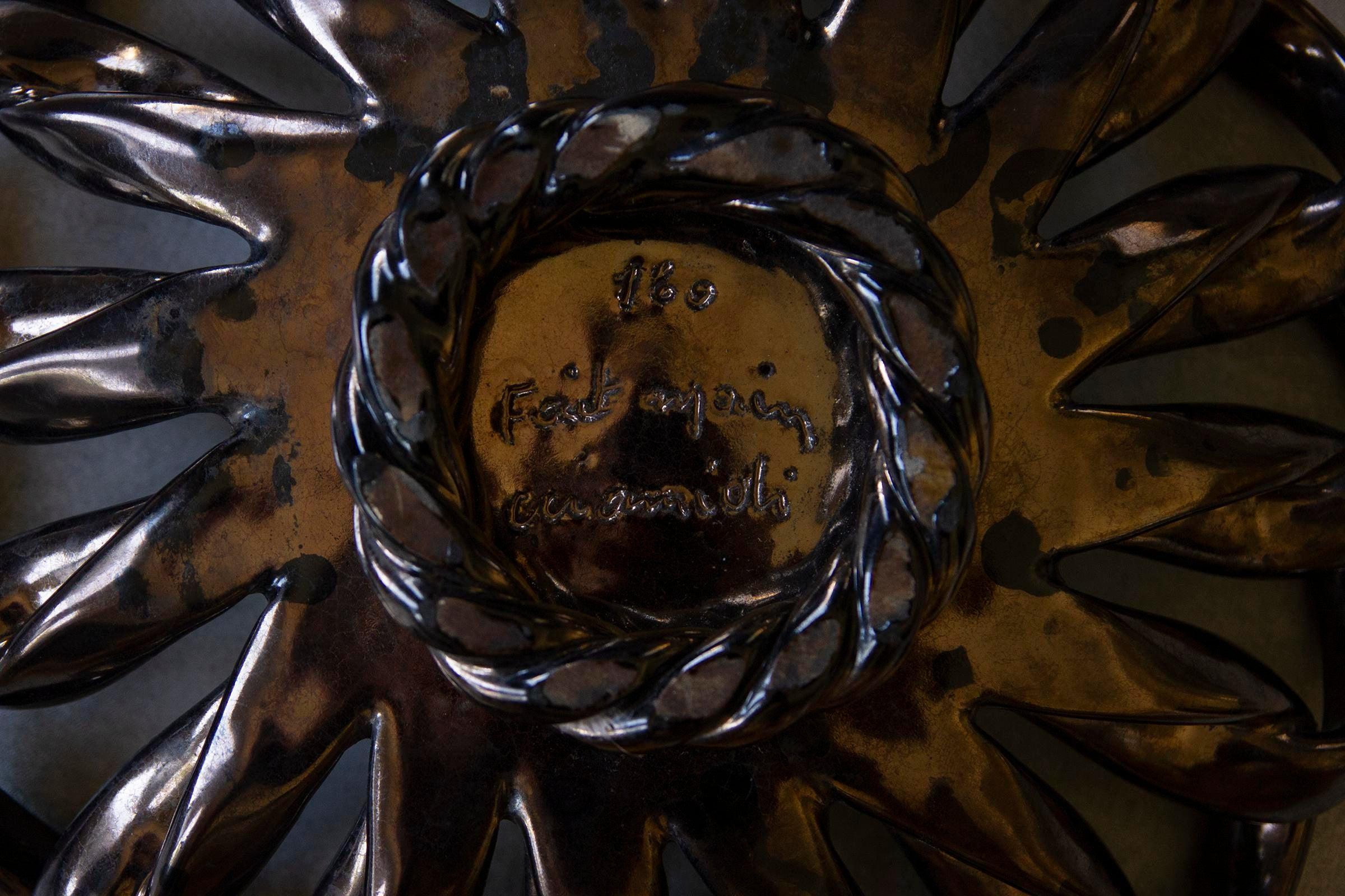 A woven ceramic bowl from Vallauris by Jérôme Massier. Marked by Massier on the bottom. 