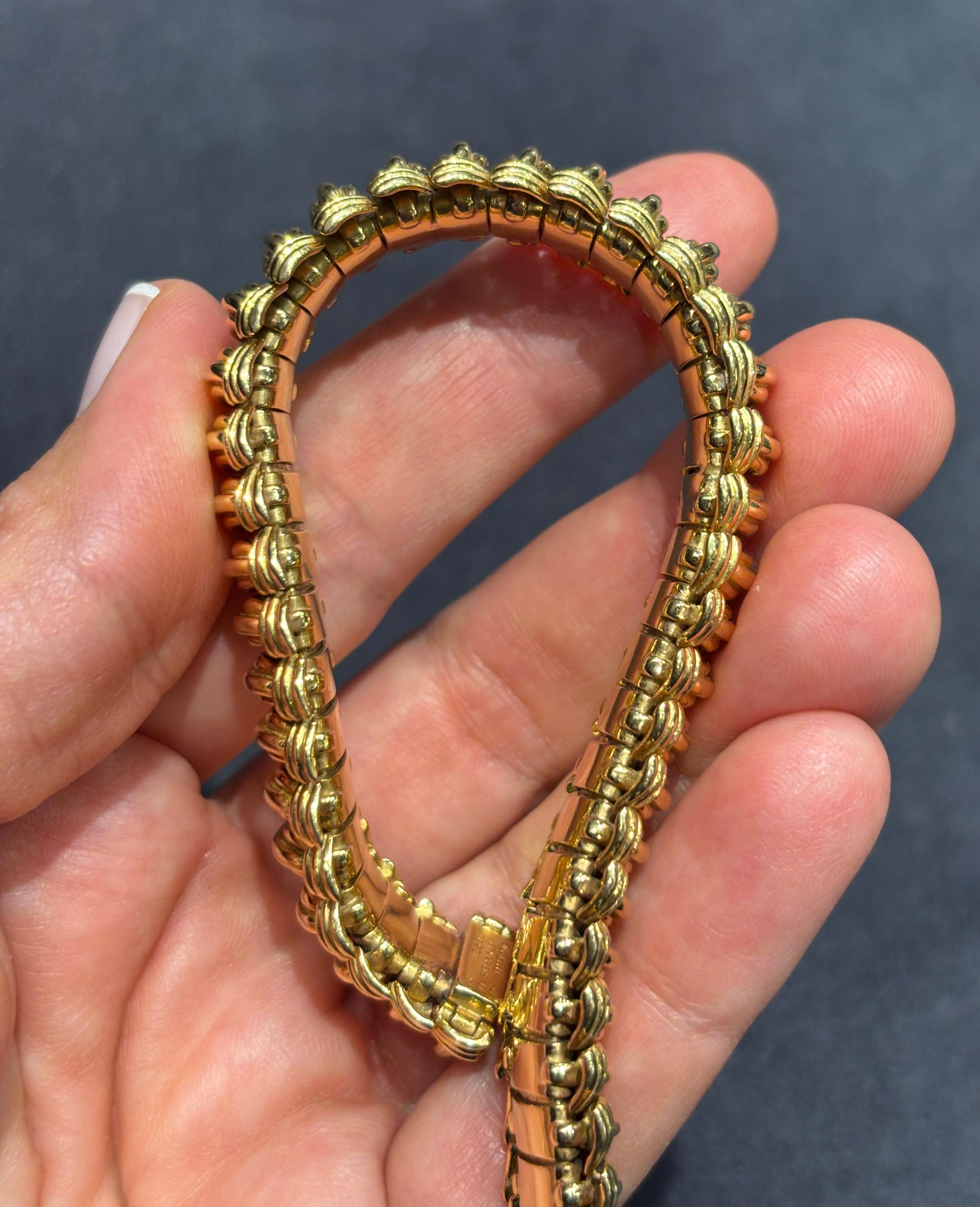 1960er Jahre Van Cleef & Arpels 18k Gold Armband im Zustand „Gut“ im Angebot in London, GB